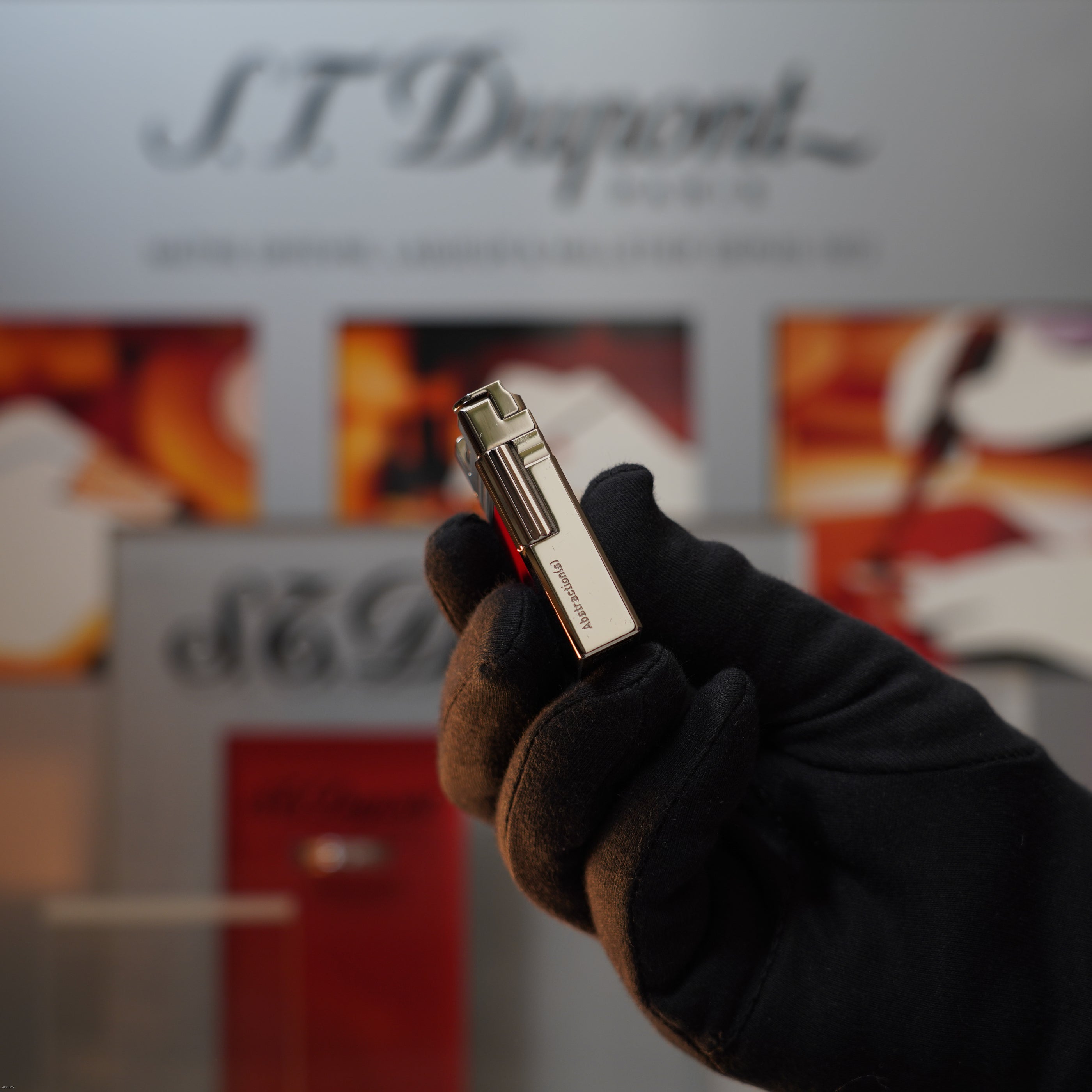 Vintage 2000 S.T. Dupont Ligne 1 Limited Edition “Abstraction Urban” Platinum Red Lacquer Lighter