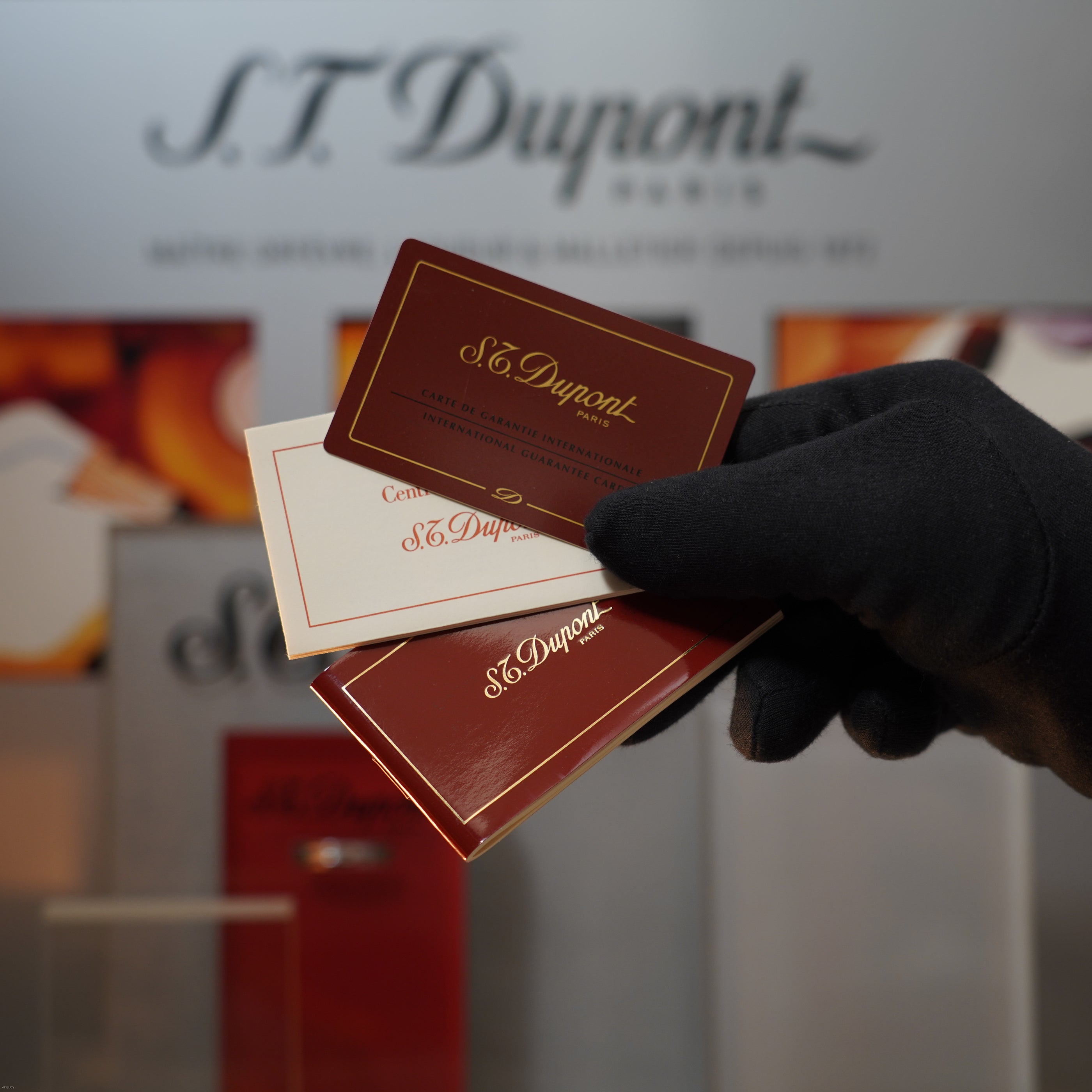 Vintage 2000 S.T. Dupont Ligne 1 Limited Edition “Abstraction Urban” Platinum Red Lacquer Lighter
