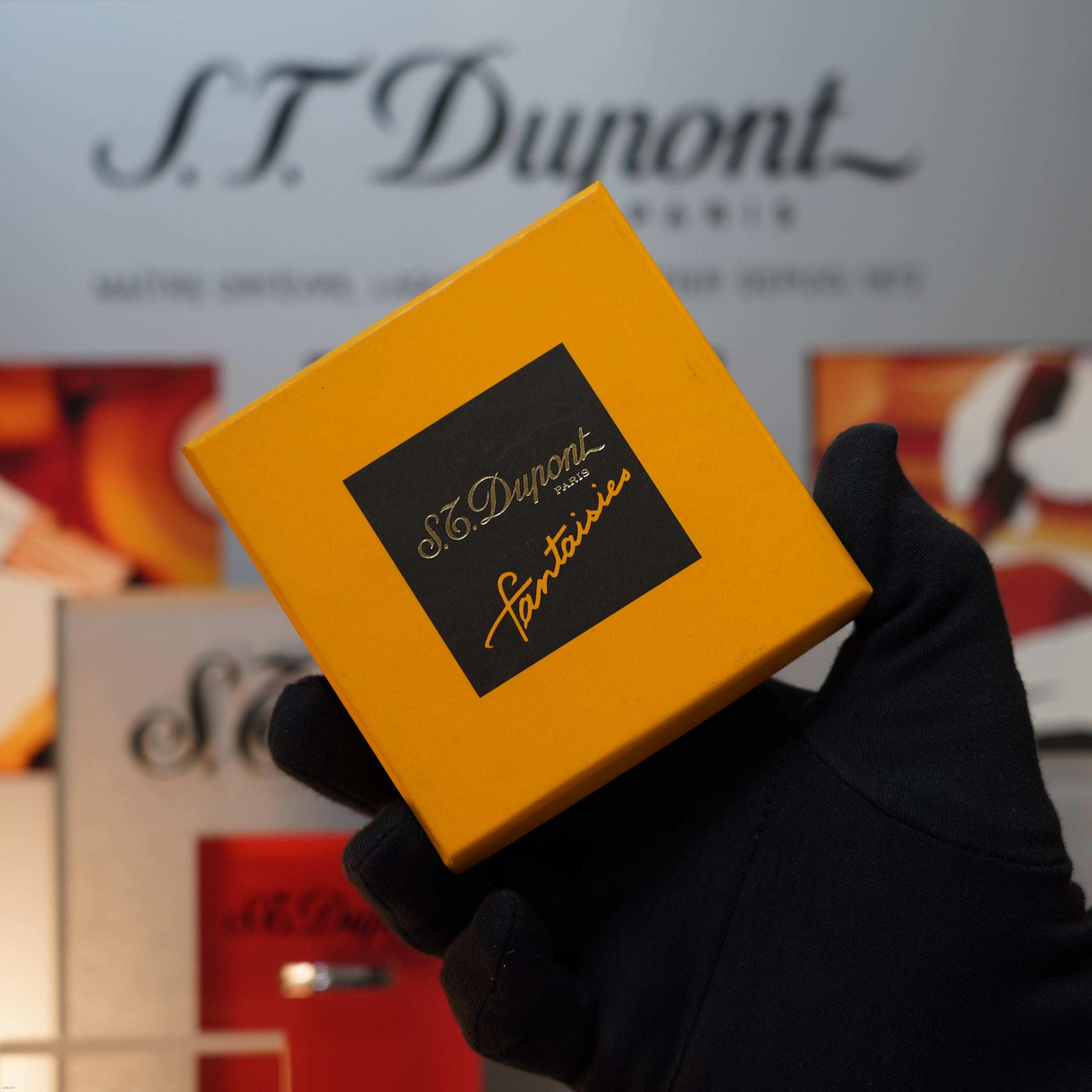 Vintage 1996 S.T. Dupont “Fantasia” Limited Edition Heavy Platinum Geometric Mosaic Lacquer Lighter