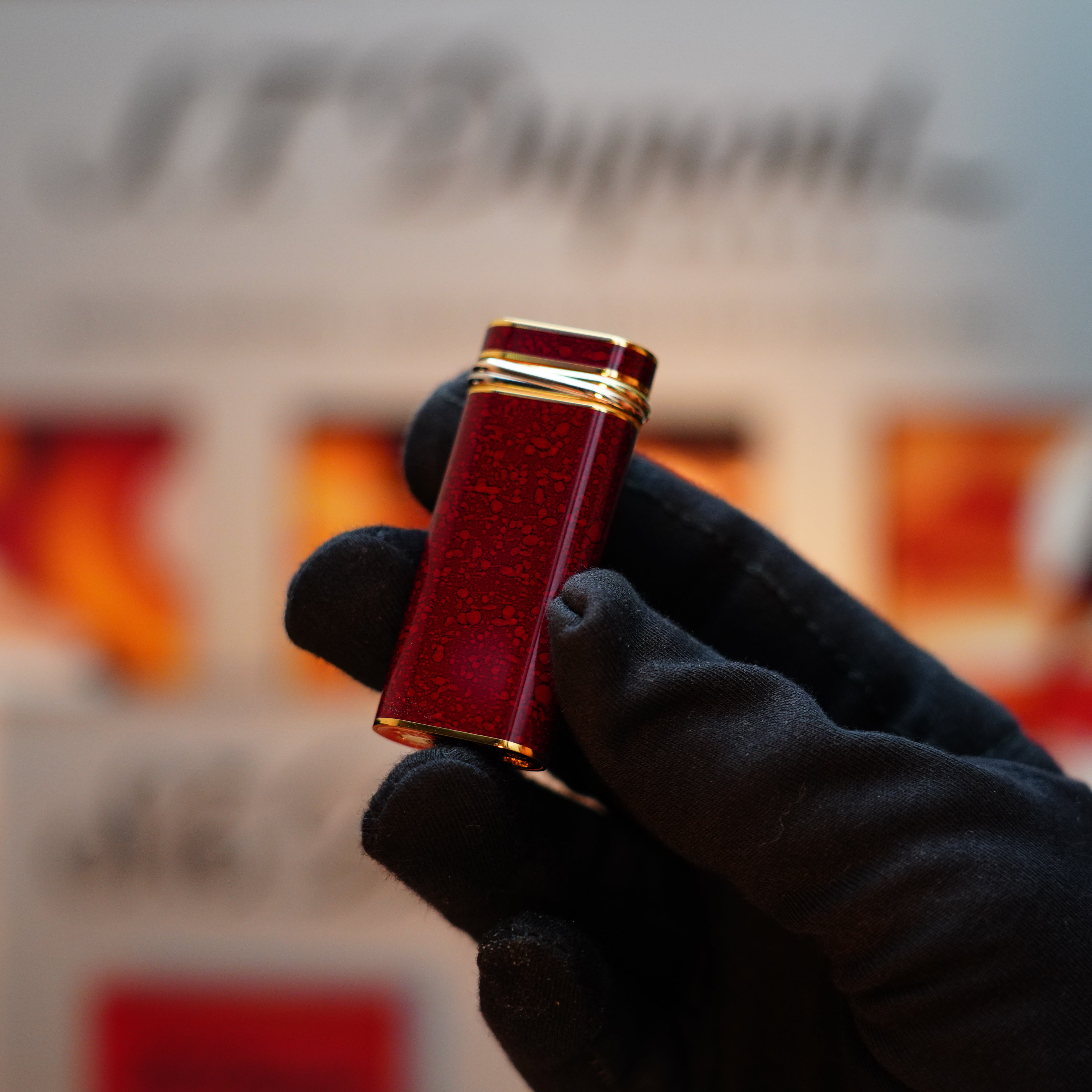 Vintage 1989 Cartier Mini Lighter with Jasper Gemstone Lacquer