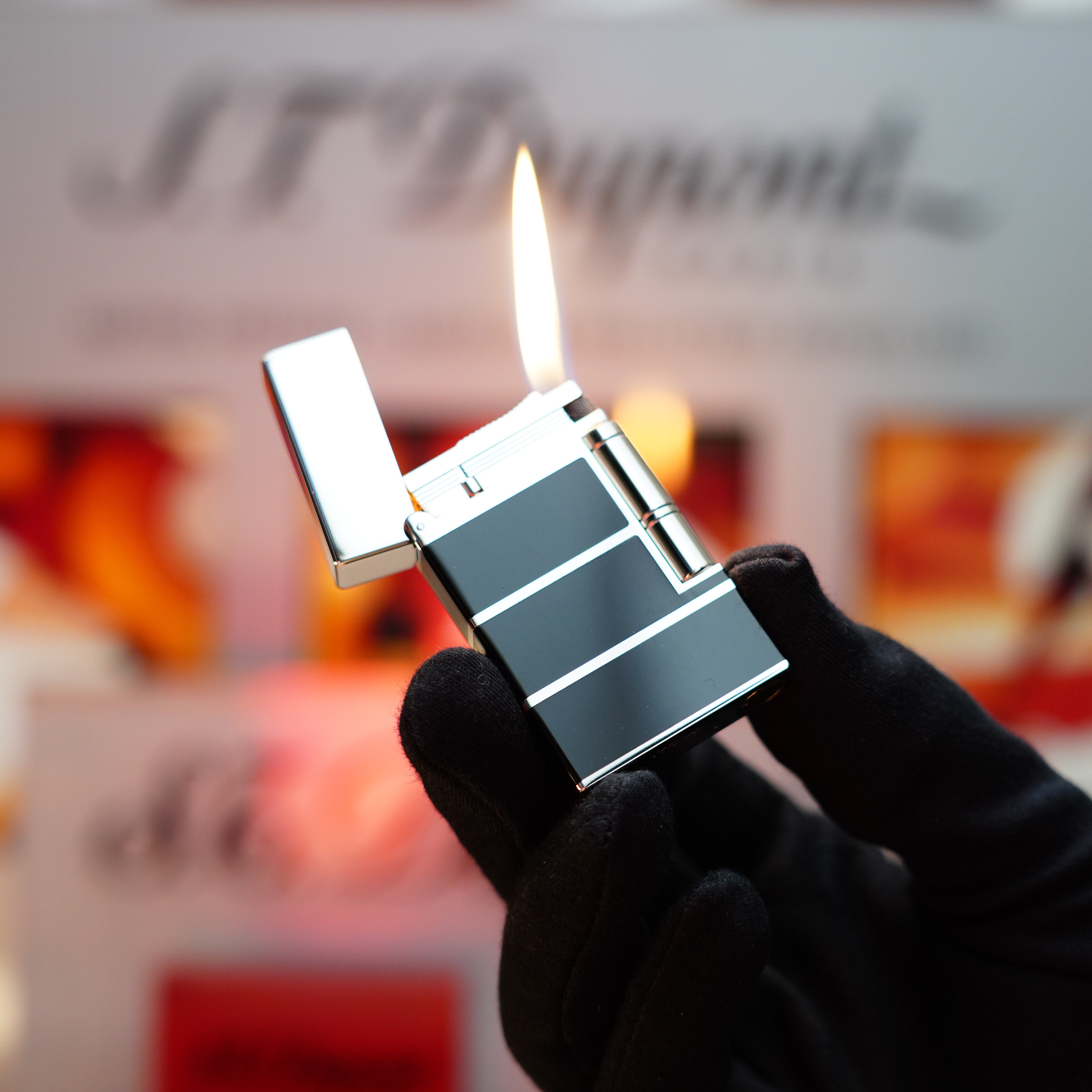 S.T. Dupont メタルライター S.T. Dupont Line 2 Micro Diamond Head Black Lacquer Palladium