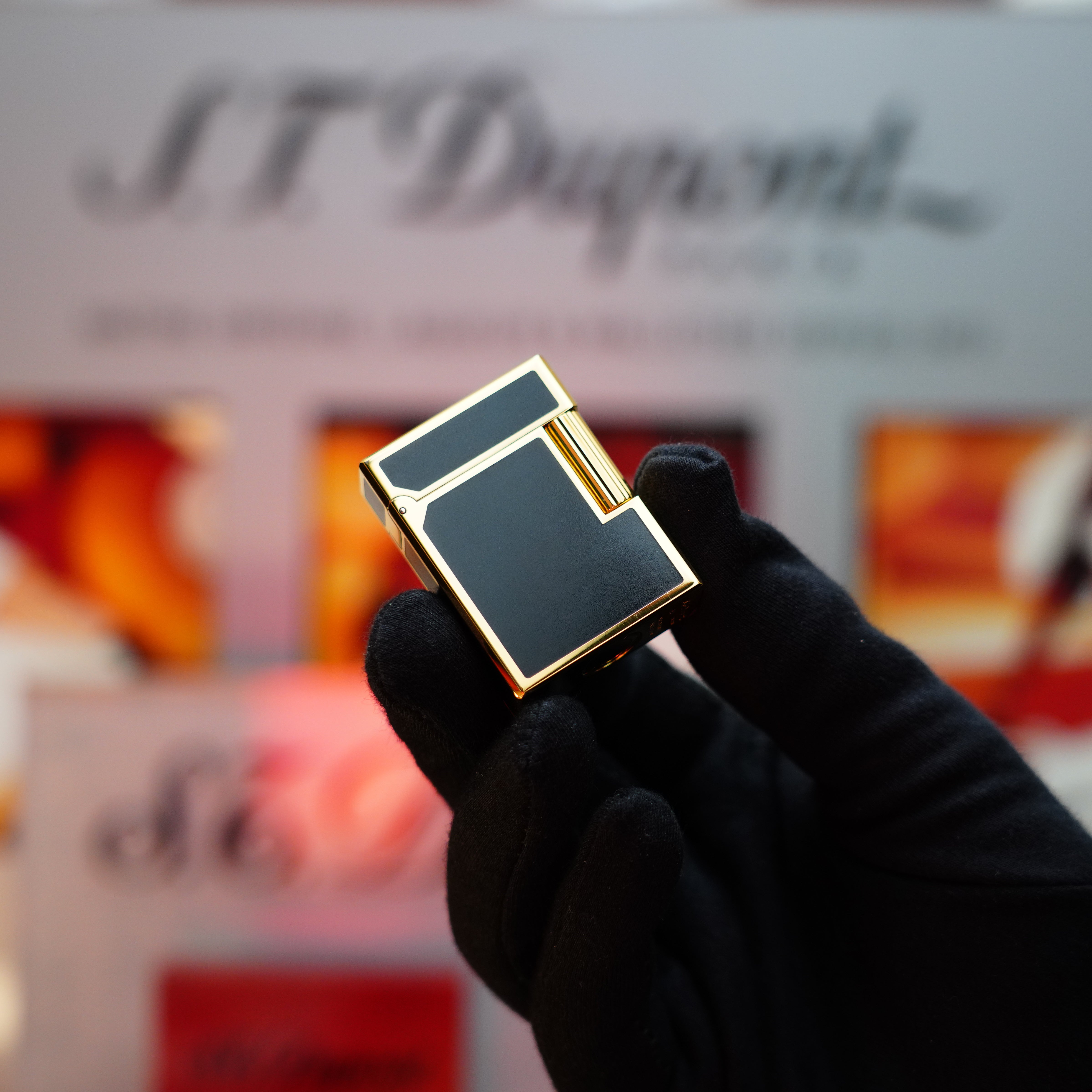 Vintage 1990 St Dupont Noire Heavy 24k Gold Matt Black Lacquer