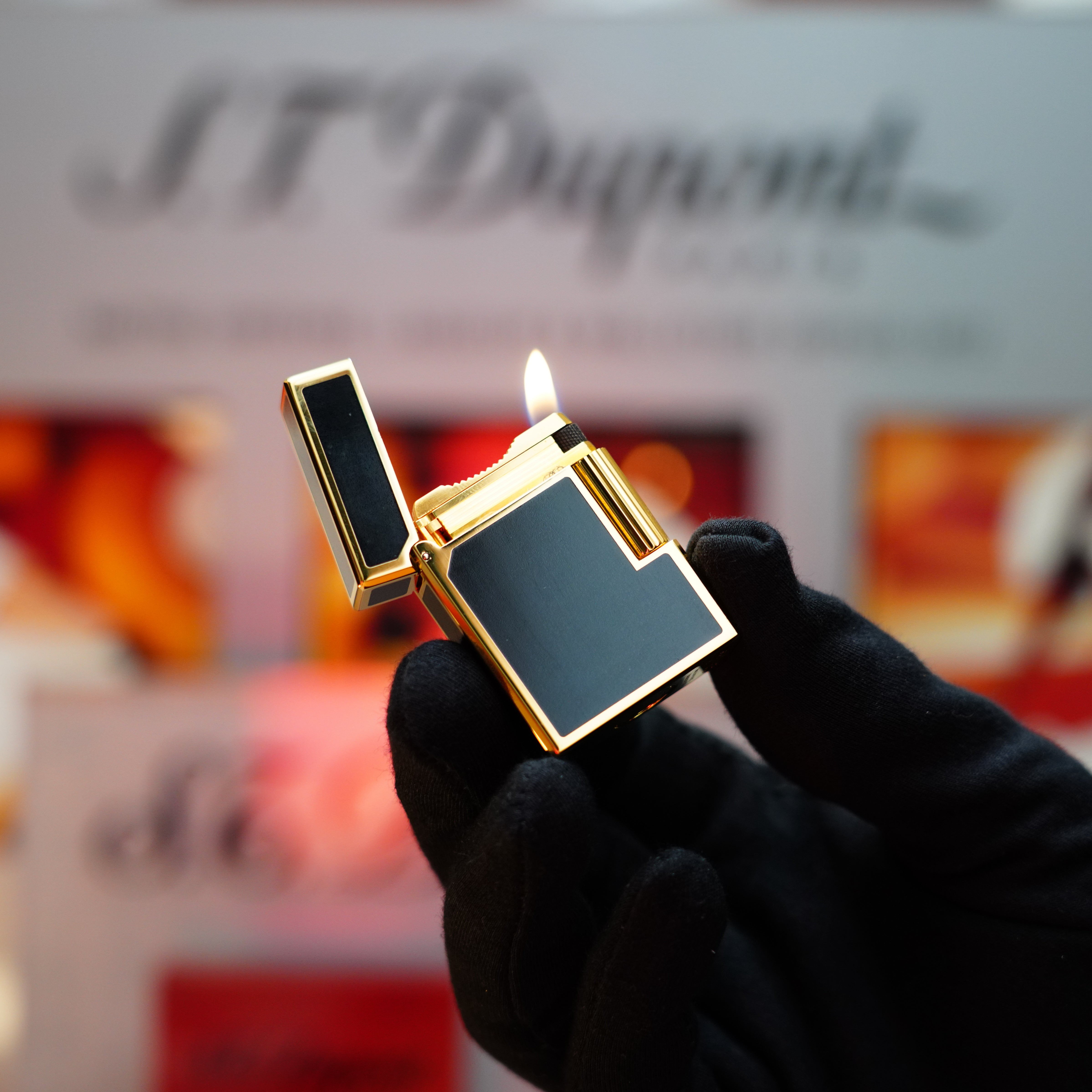 Vintage 1990 St Dupont Noire Heavy 24k Gold Matt Black Lacquer