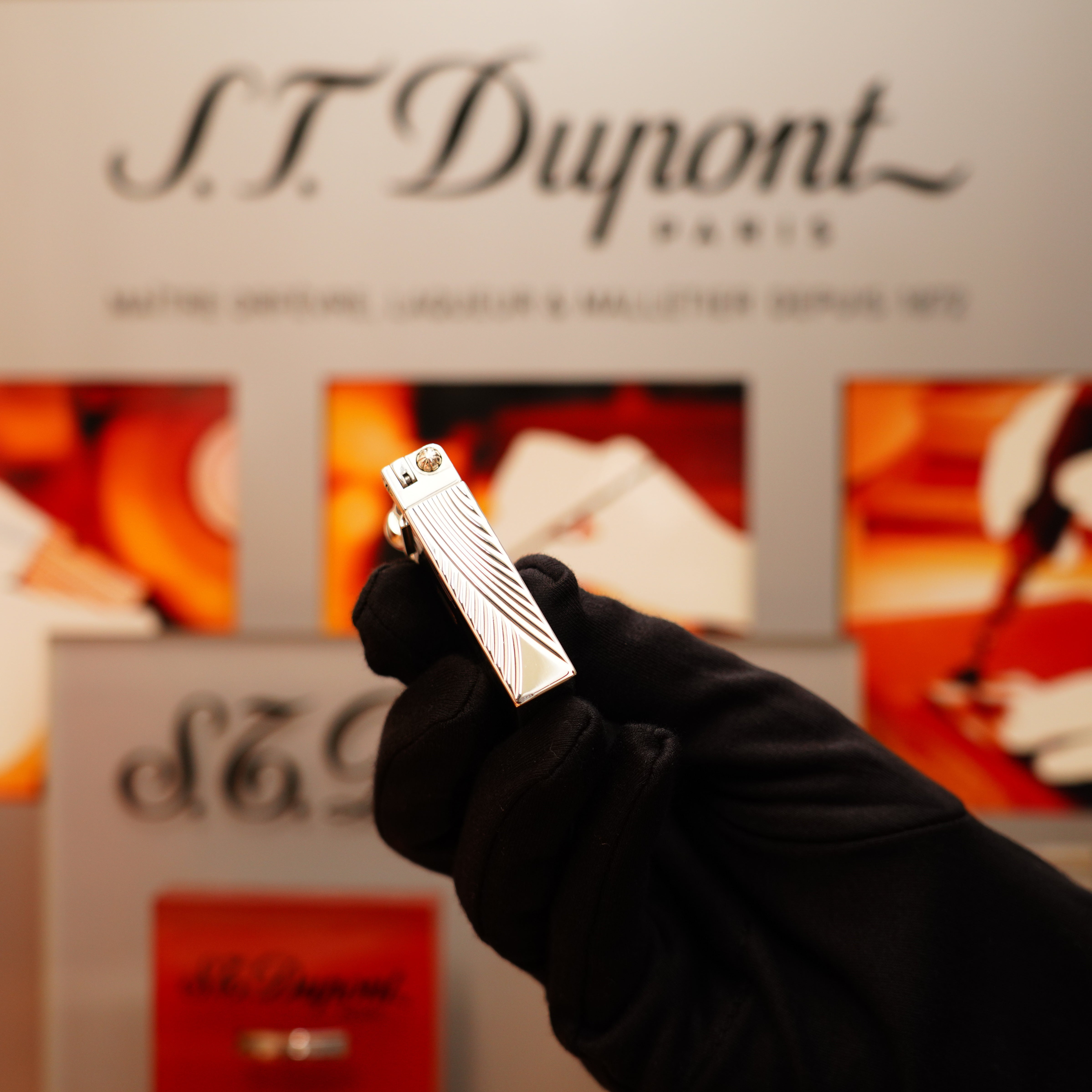 Vintage 1997 St Dupont Heavy Platinum Black Natural Lacquer Early