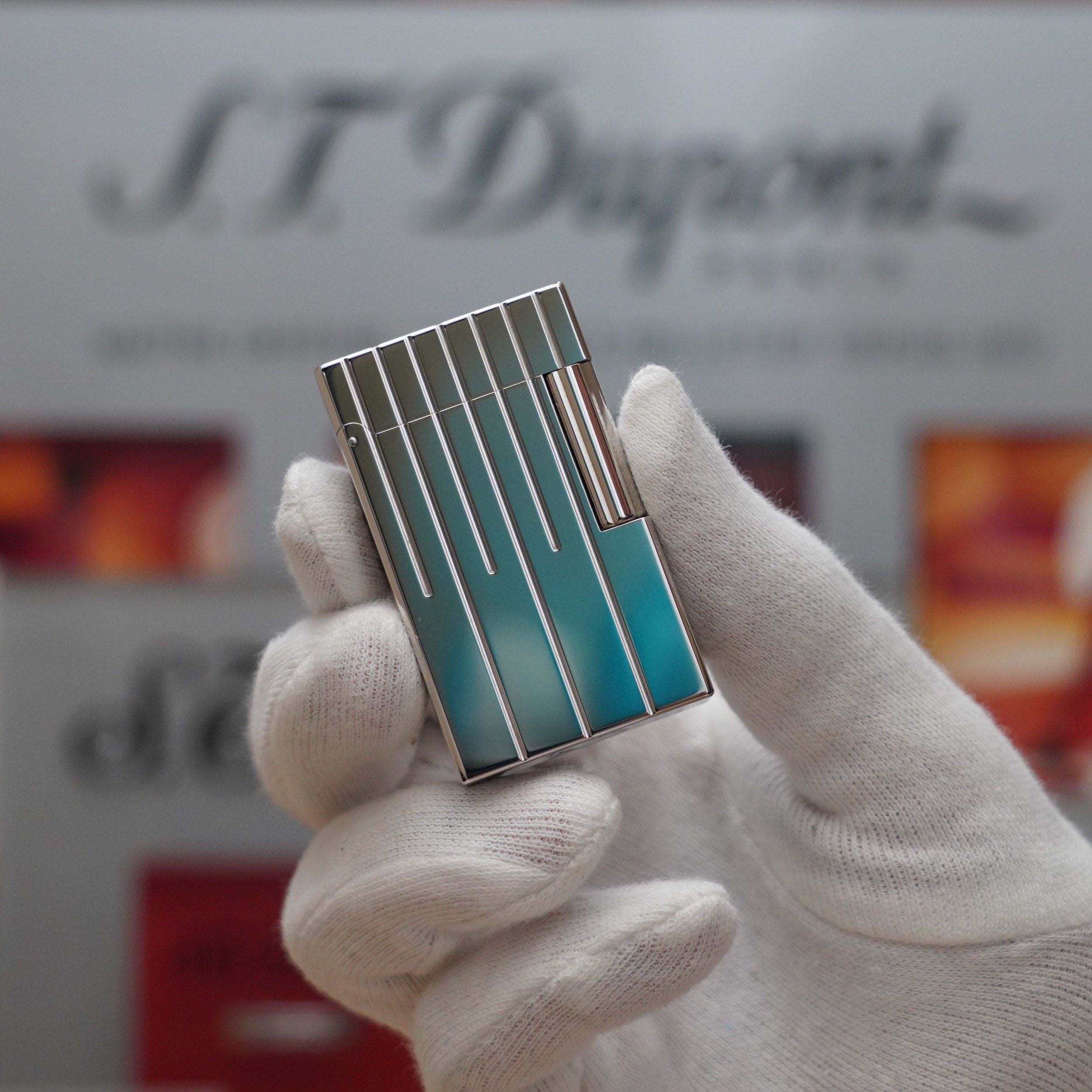 Vintage S.T. Dupont Limited Grand Master Perspective 2000 Palladium Plated Lighter