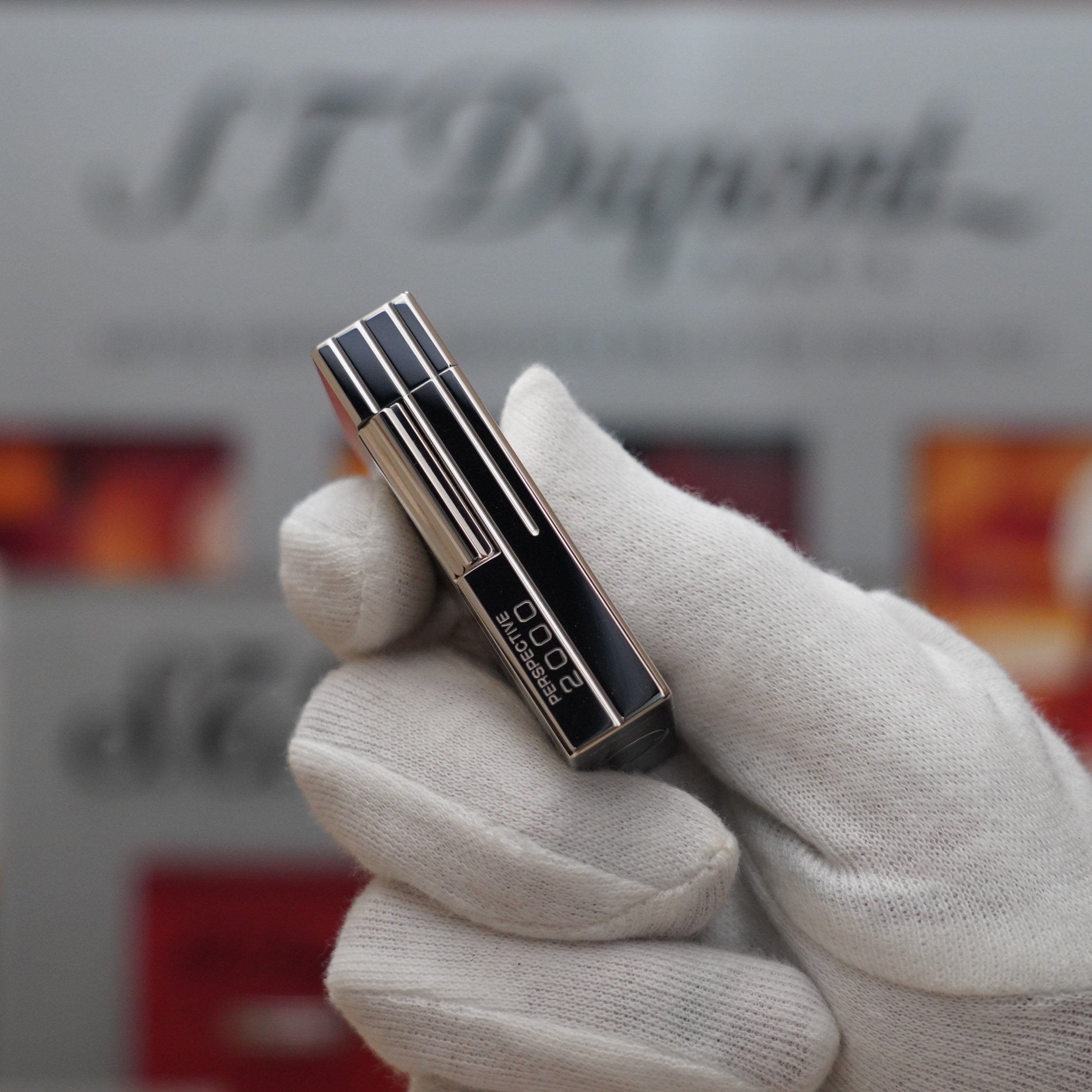 Vintage S.T. Dupont Limited Grand Master Perspective 2000 Palladium Plated Lighter