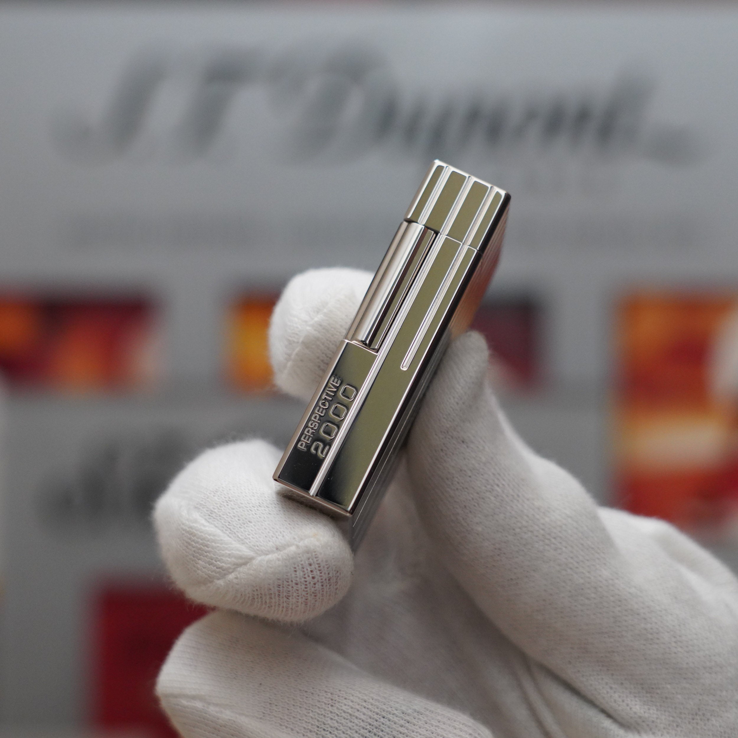 Vintage S.T. Dupont Limited Grand Master Perspective 2000 Palladium Plated Lighter