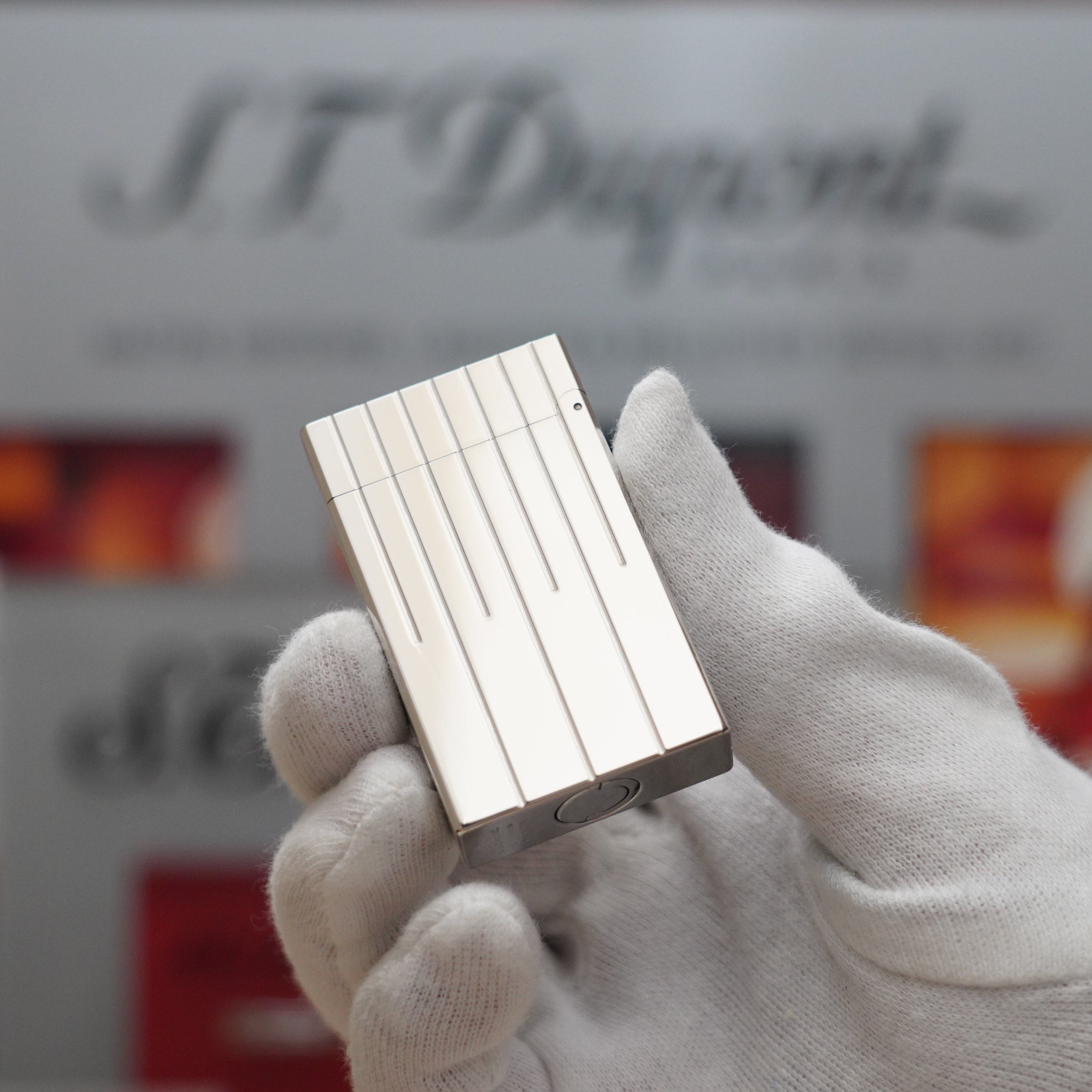 Vintage S.T. Dupont Limited Grand Master Perspective 2000 Palladium Plated Lighter