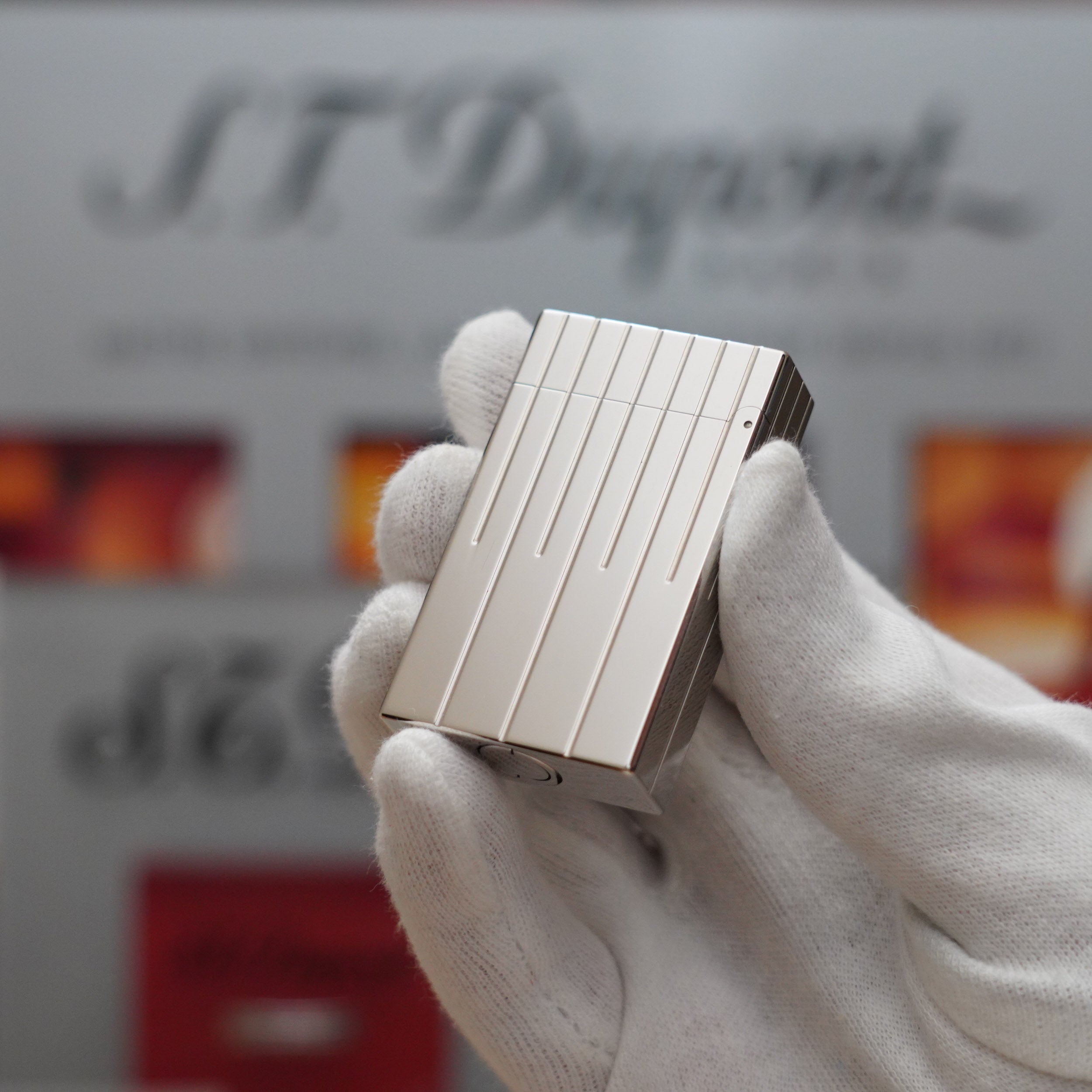 Vintage S.T. Dupont Limited Grand Master Perspective 2000 Palladium Plated Lighter