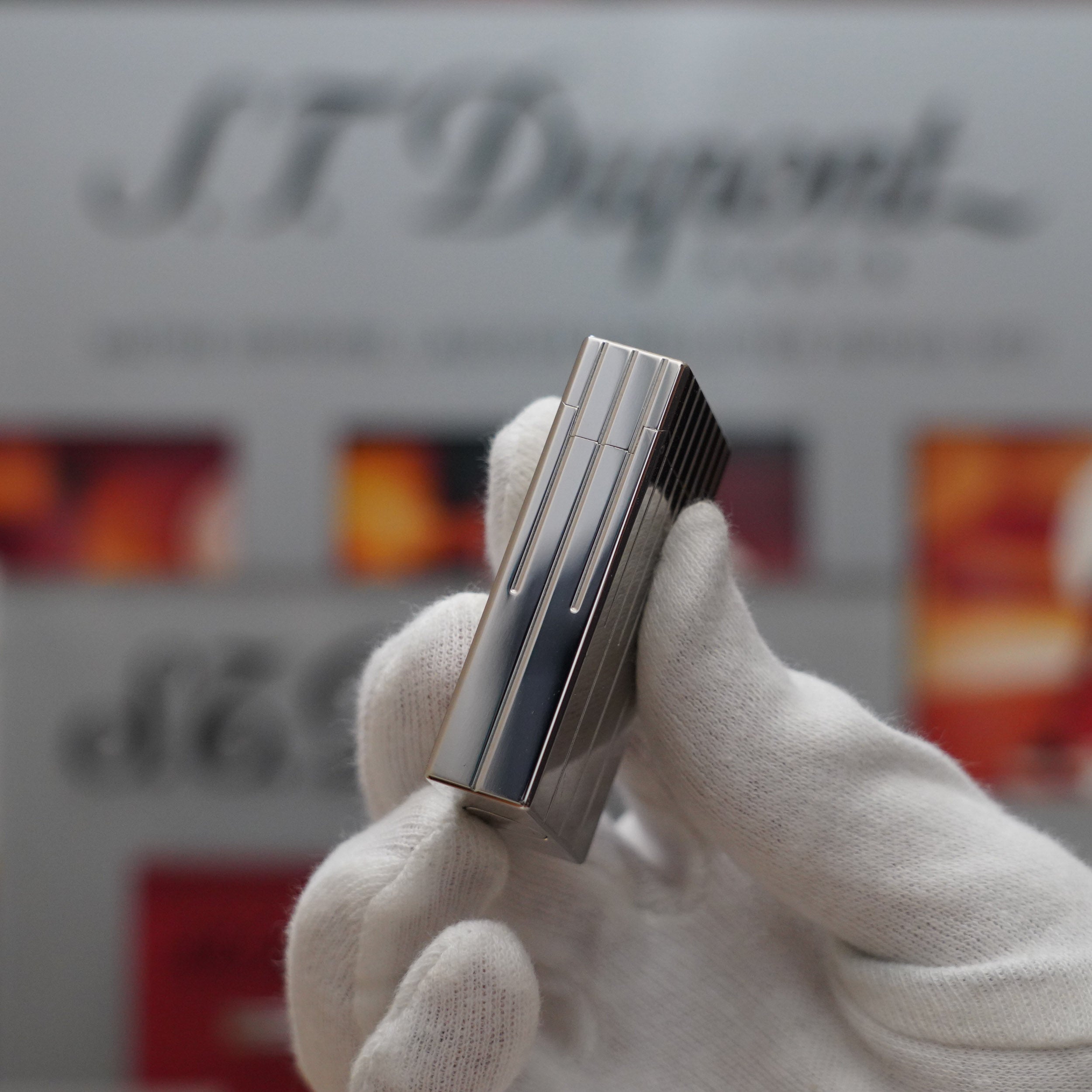 Vintage S.T. Dupont Limited Grand Master Perspective 2000 Palladium Plated Lighter