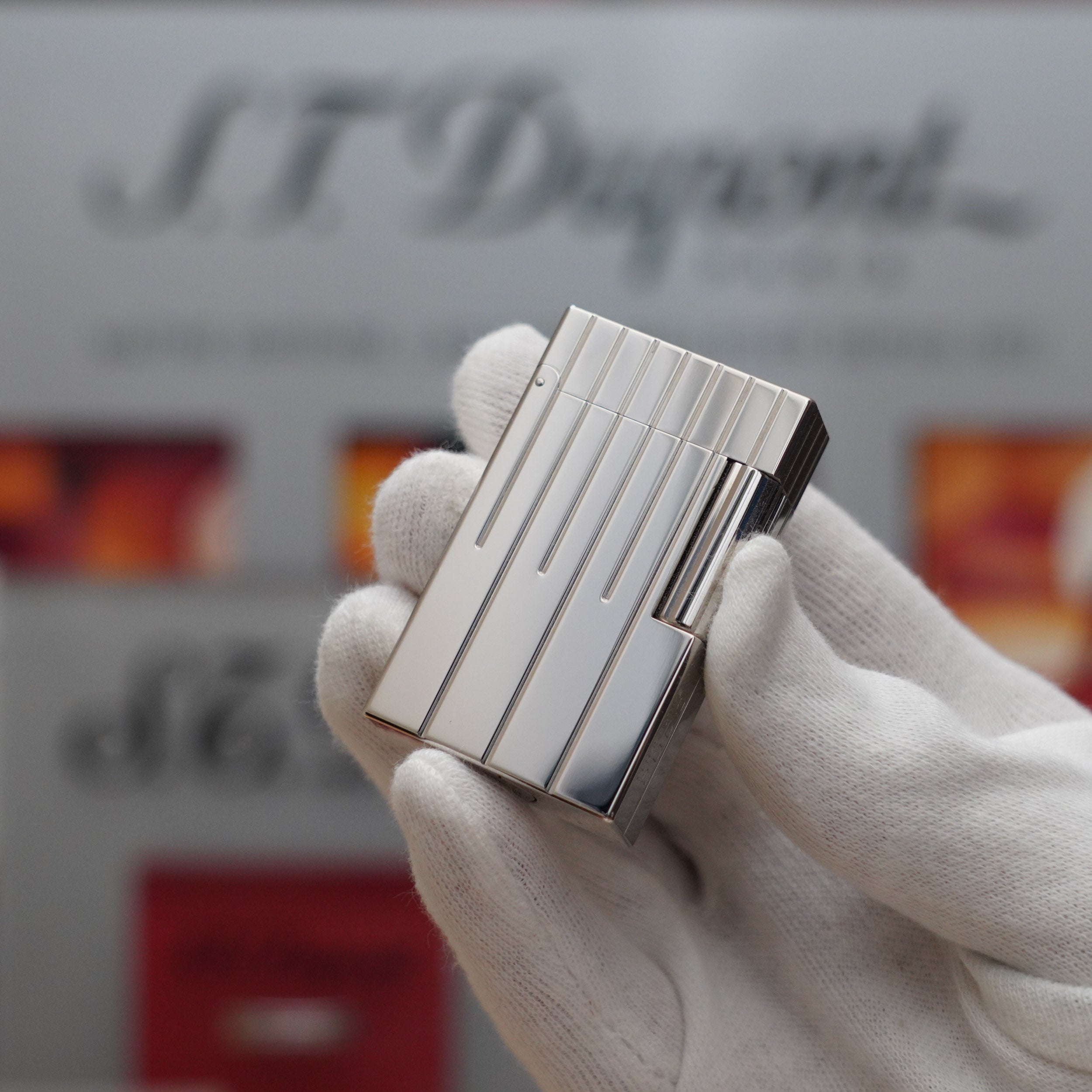 Vintage S.T. Dupont Limited Grand Master Perspective 2000 Palladium Plated Lighter