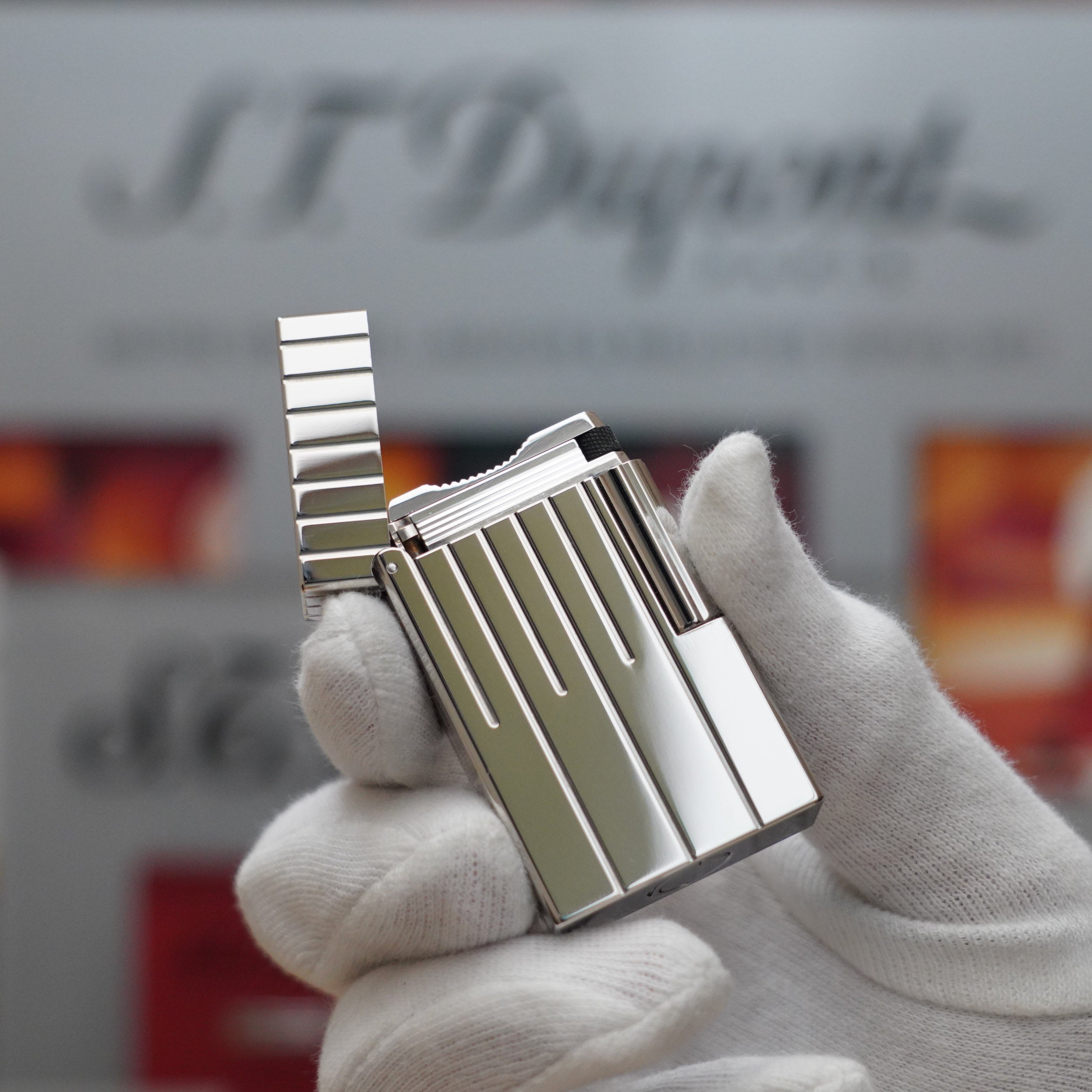 Vintage S.T. Dupont Limited Grand Master Perspective 2000 Palladium Plated Lighter