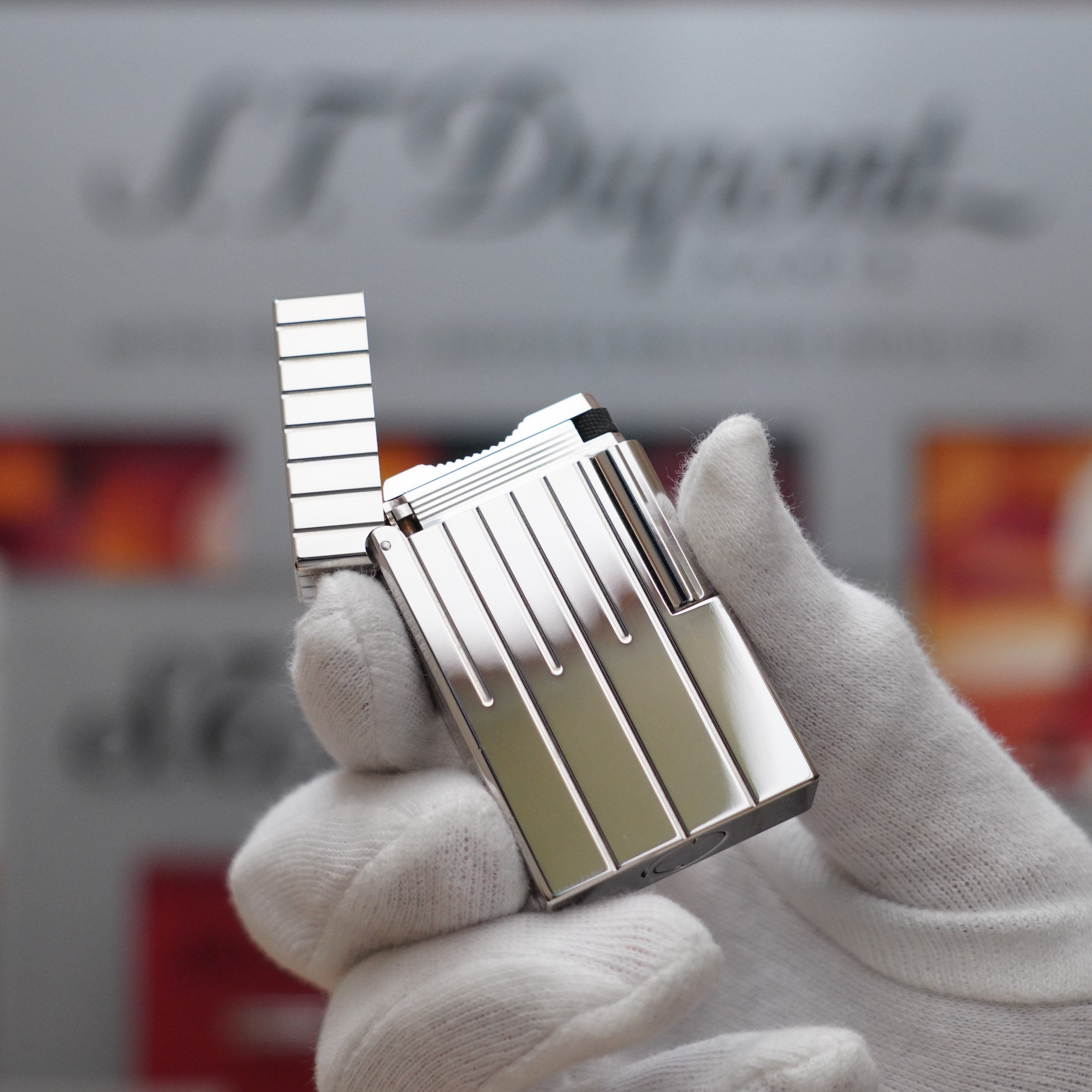 Vintage S.T. Dupont Limited Grand Master Perspective 2000 Palladium Plated Lighter