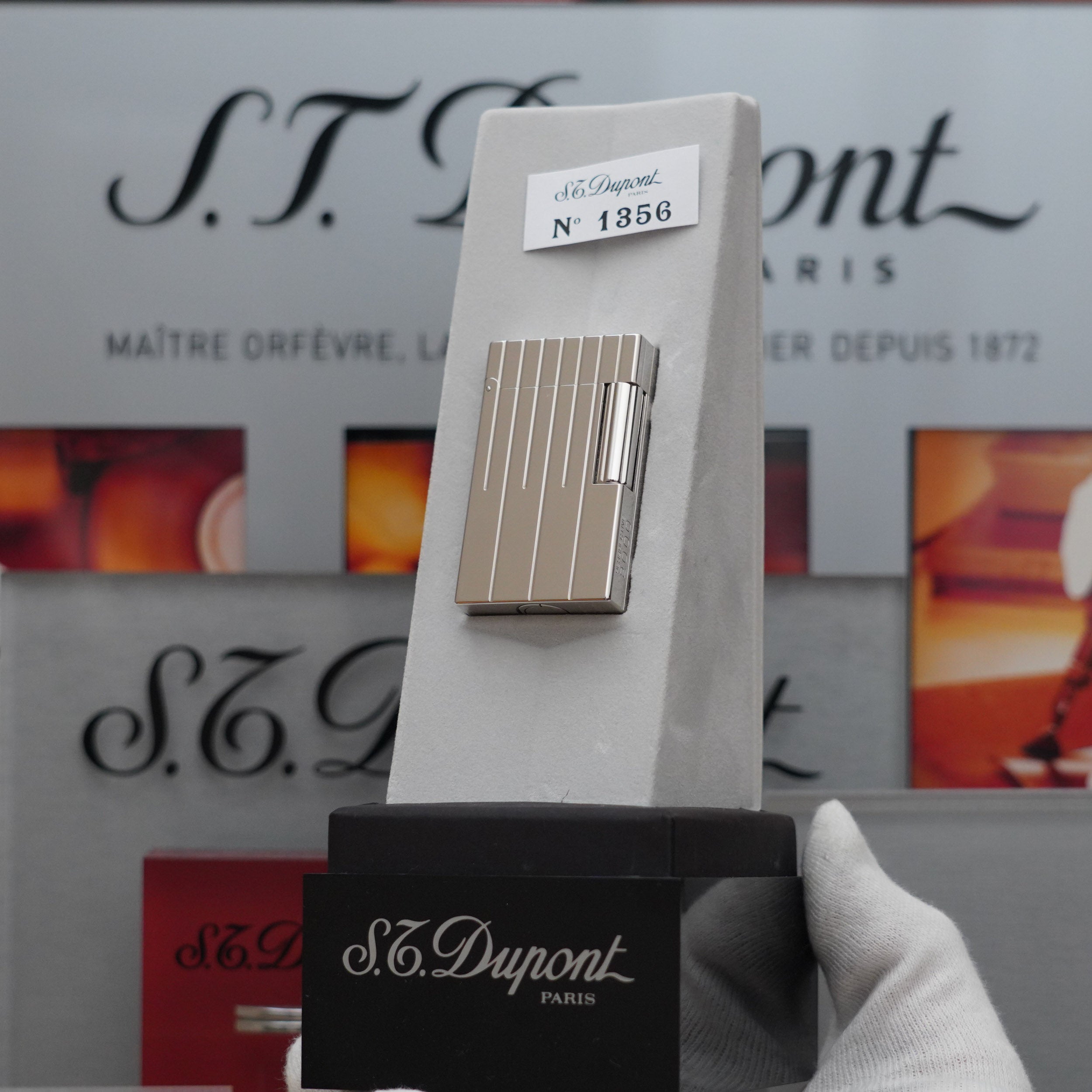 Vintage S.T. Dupont Limited Grand Master Perspective 2000 Palladium Plated Lighter