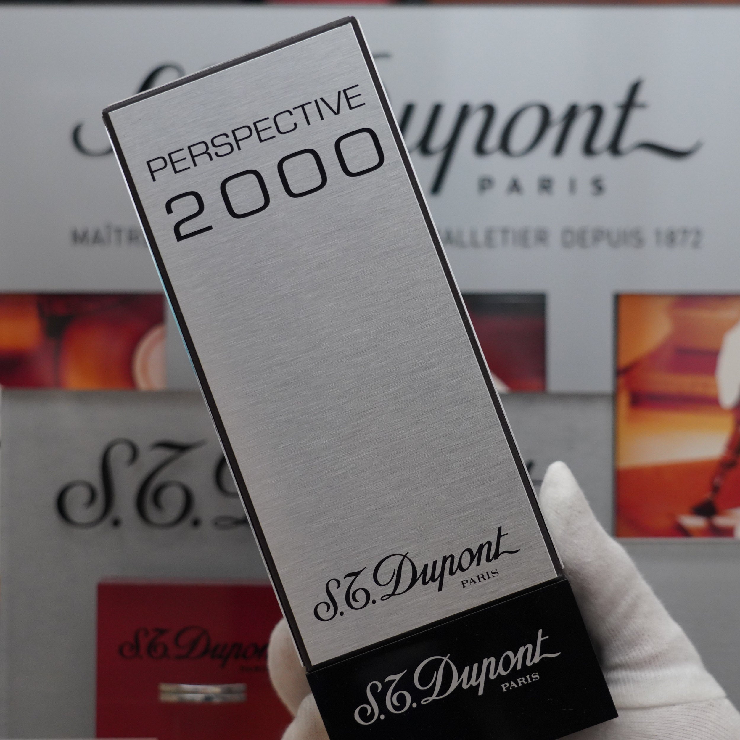 Vintage S.T. Dupont Limited Grand Master Perspective 2000 Palladium Plated Lighter