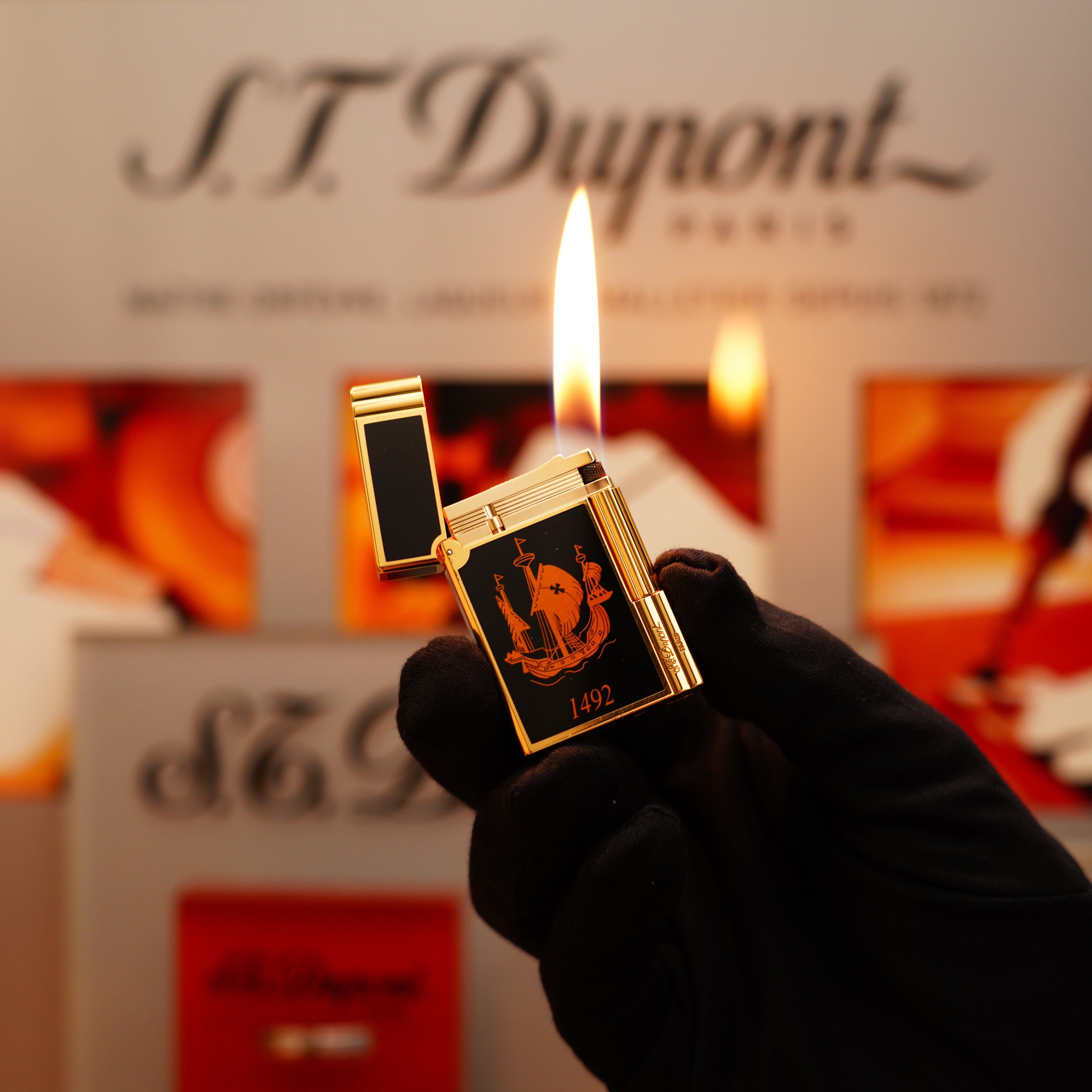 Vintage 1992 S.T. Dupont Colombus Gatsby Double Flame Limited
