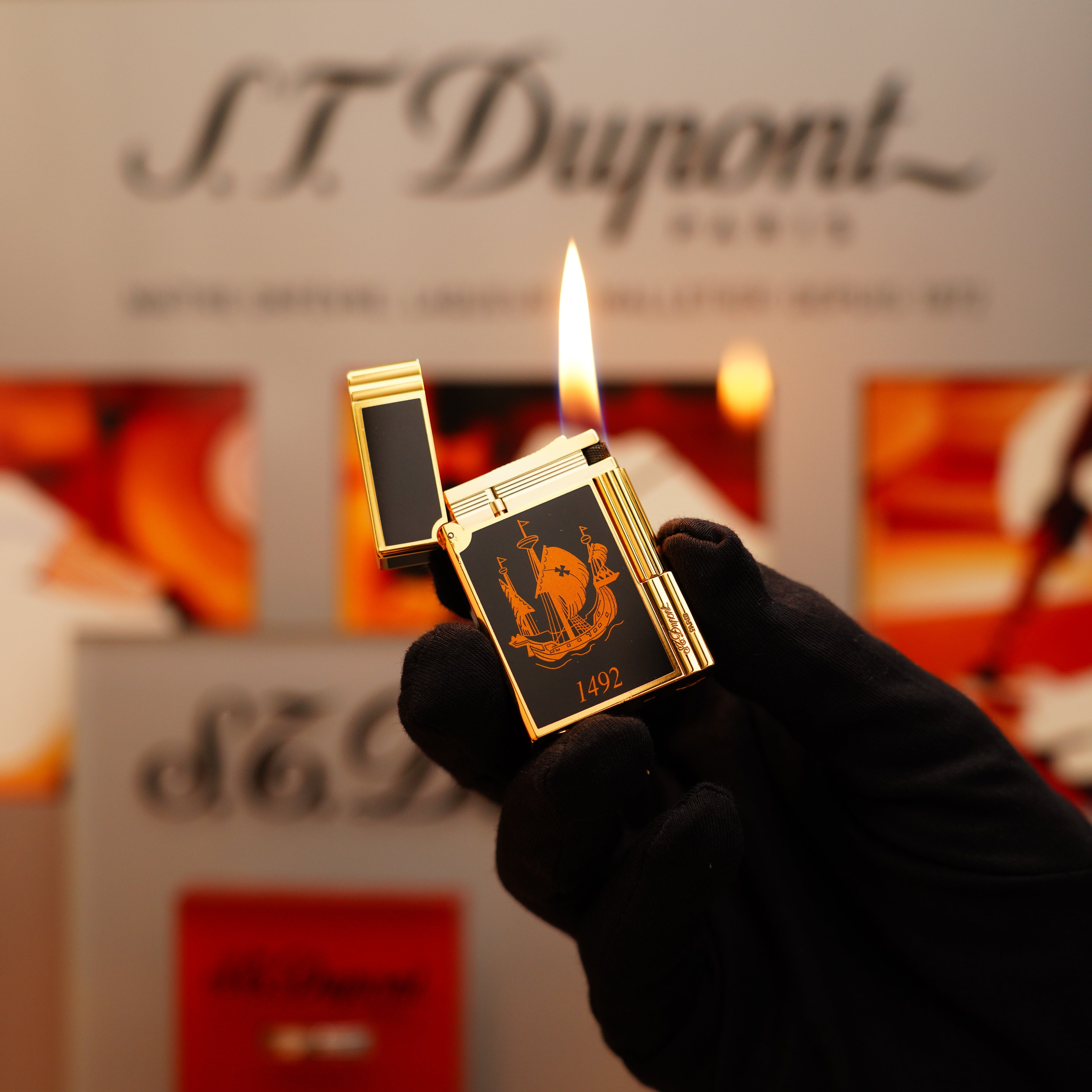 Vintage 1992 S.T. Dupont Colombus Gatsby Double Flame Limited