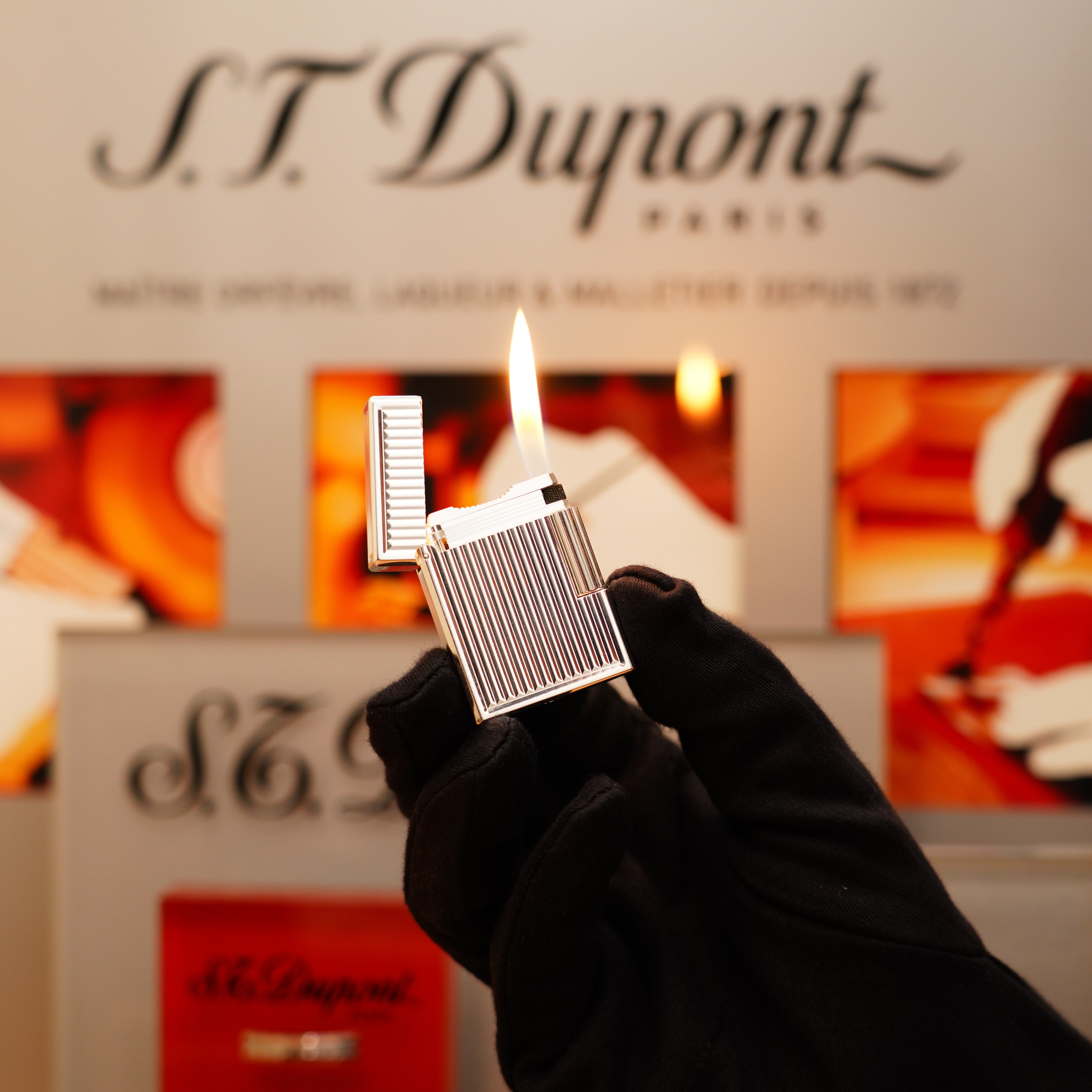 Vintage 1996 St Dupont Ligne 1 Rare Heavy Silver Finish Vertical