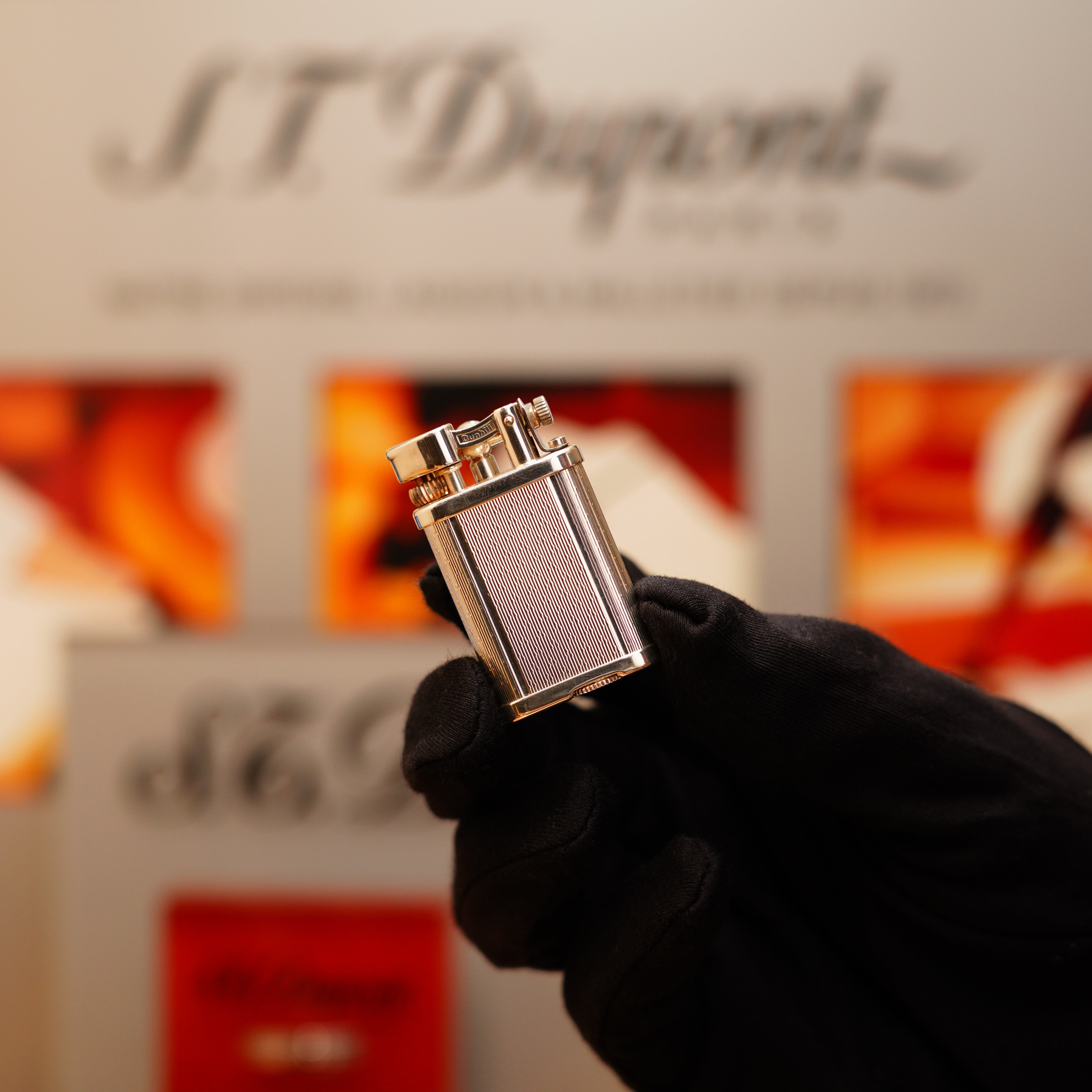 Vintage 1990 Dunhill mini Unique Heavy Silver Finish Rare pattern