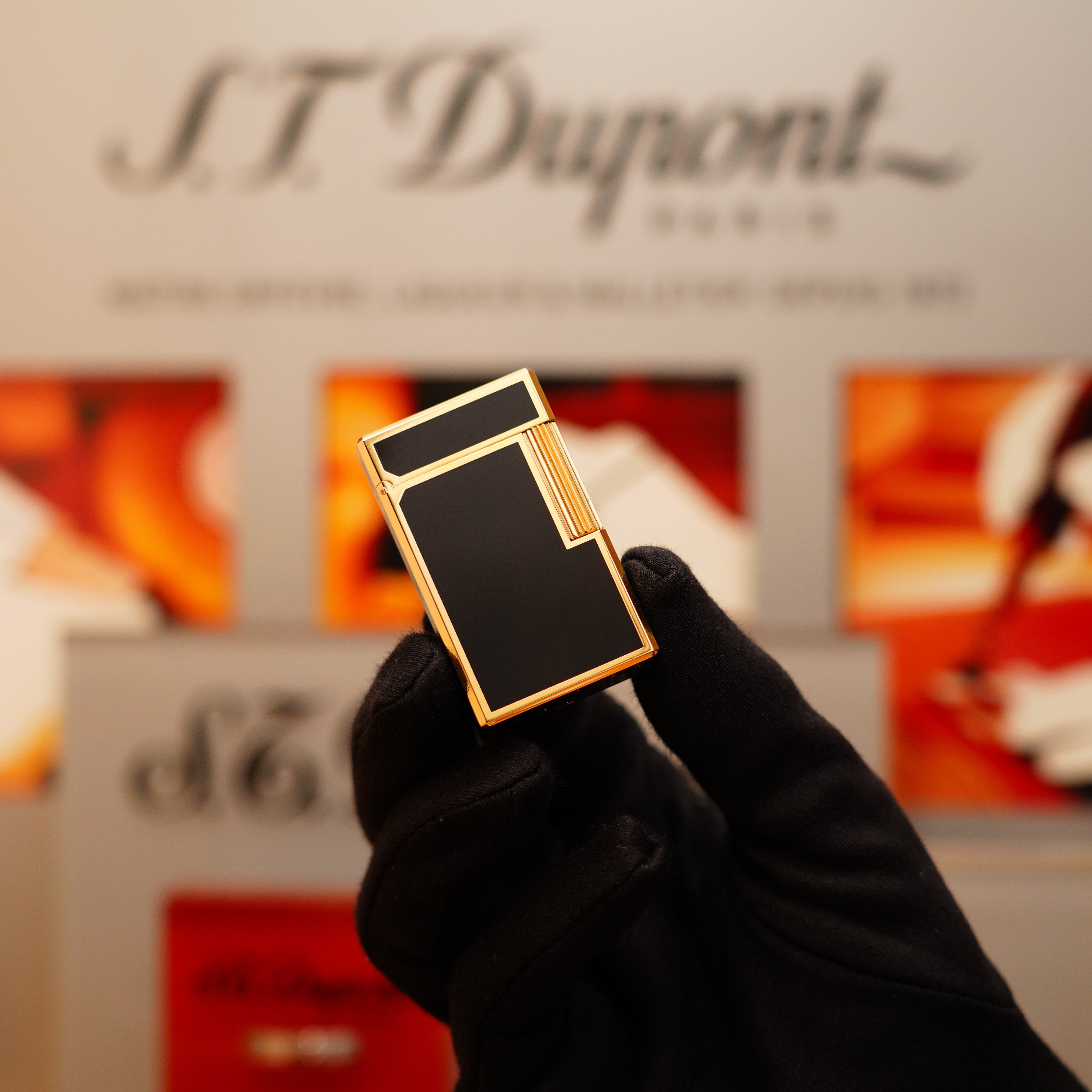Vintage 1973 St Dupont Japanese Lac Signed 24k Heavy Gold Large