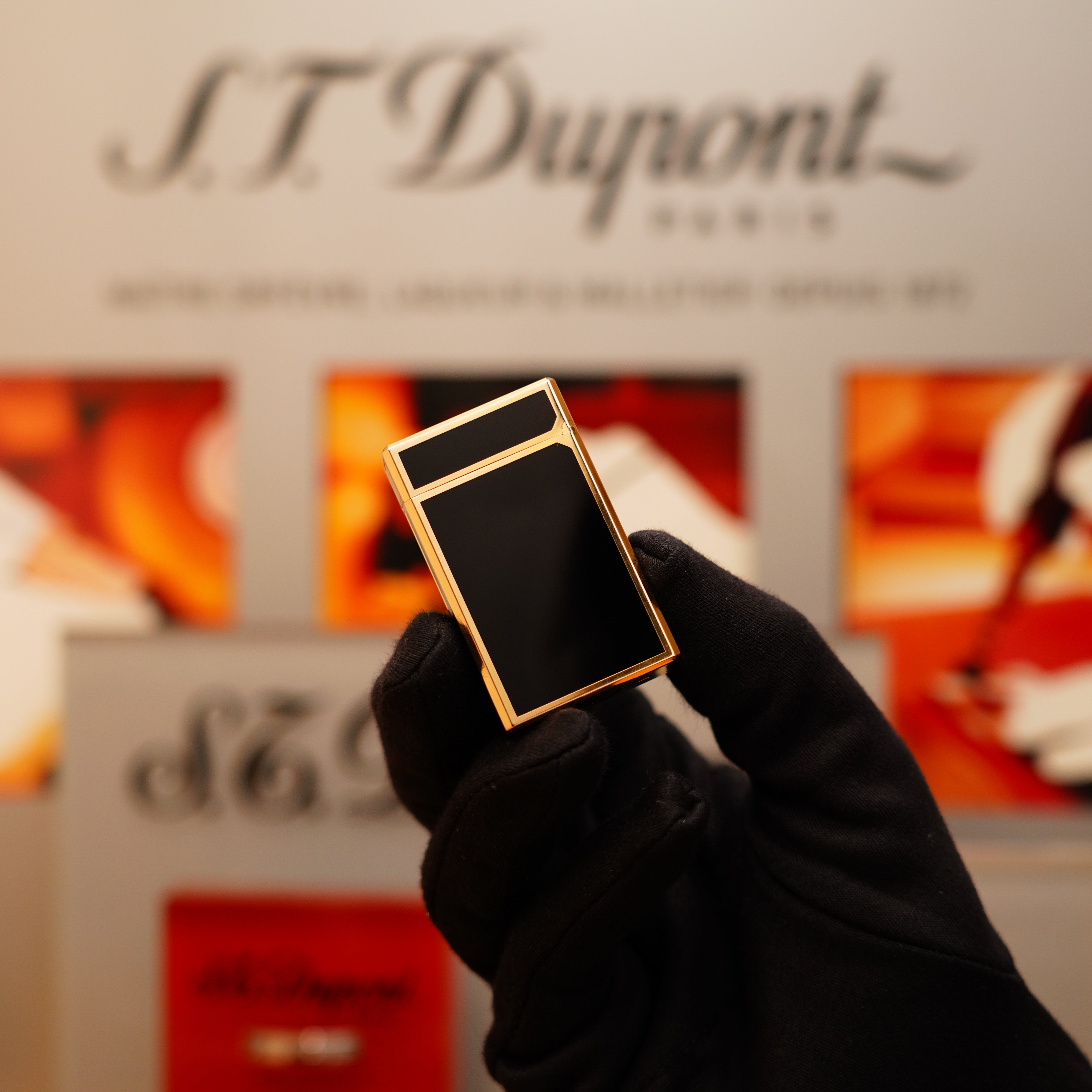 Vintage 1973 St Dupont Japonese Lac Signed 24k Heavy Gold Large