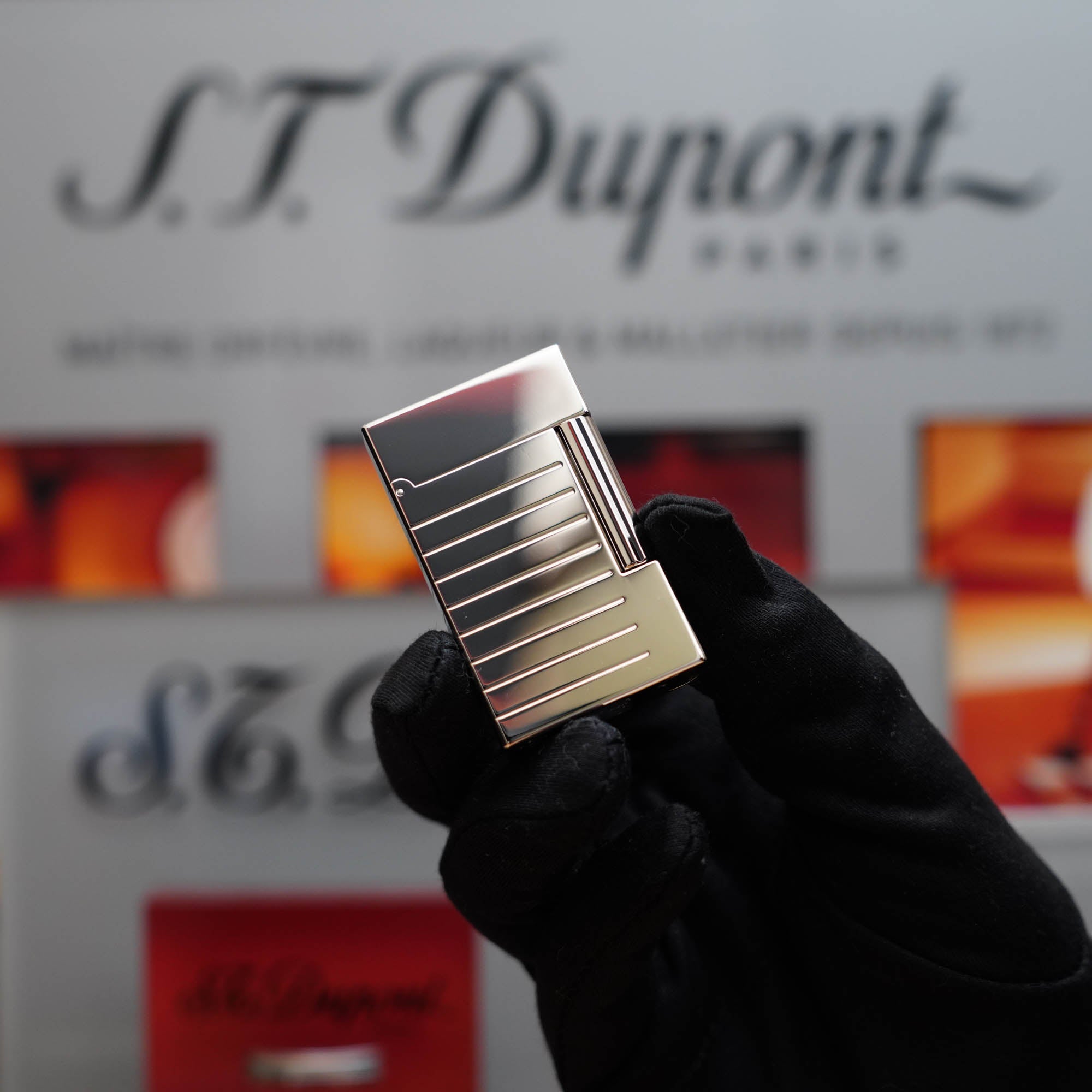 Vintage 1990 S.T. Dupont Montparnasse Platinum Heavy Finish Lines