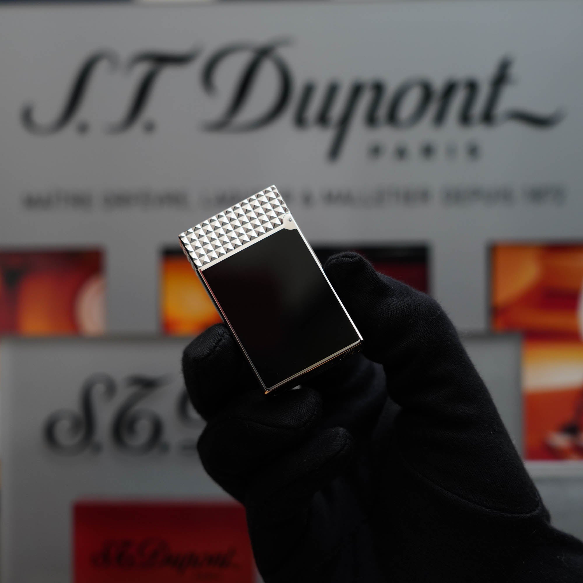 Vintage 1990 St Dupont Montparnasse Palladium Finish Black Lacquer