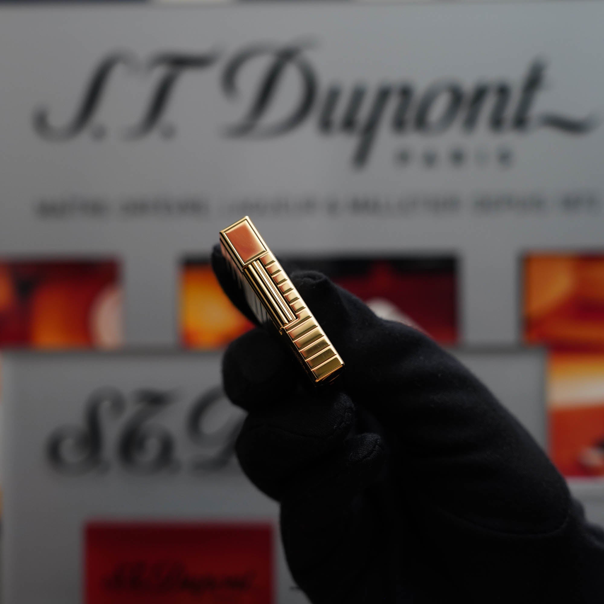 St dupont GATSBY ゴールド S.T. Dupont Gatsby Palladium & Gold Pocket Lighter ( Empty on Fuel