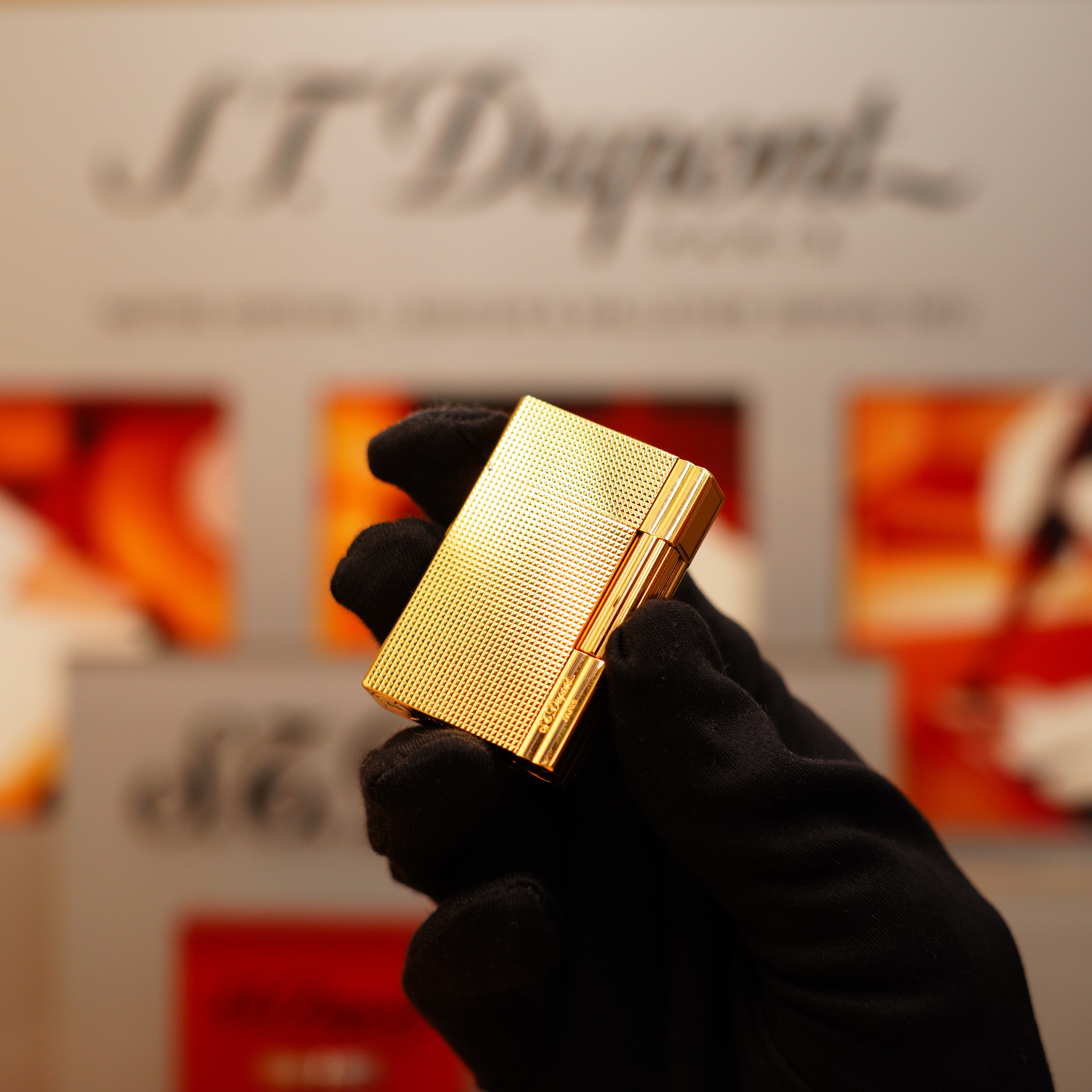 Vintage 1993 St Dupont Rare Heavy 24k Gold Finish Gatsby Diamond