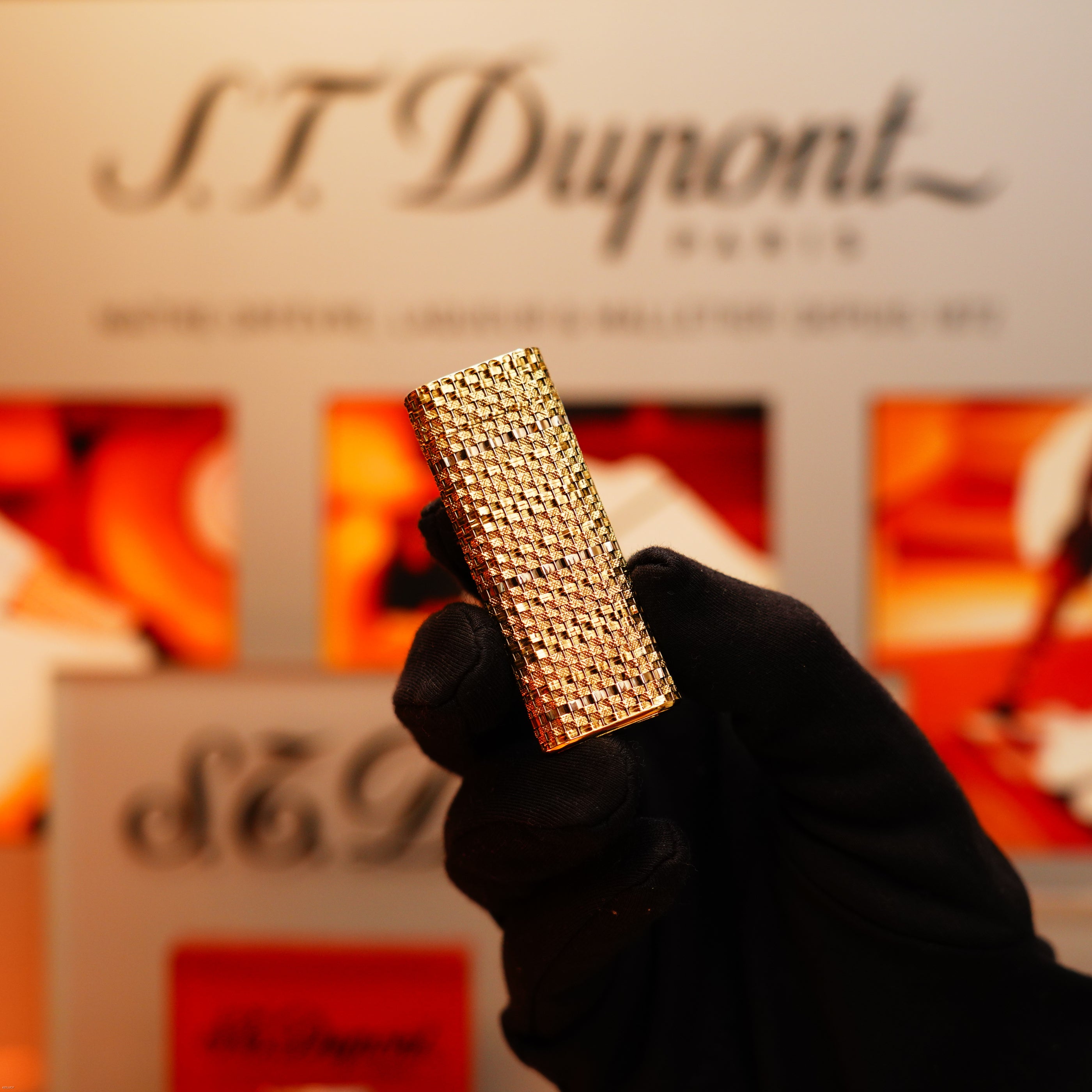 Vintage 1970 Rare Cartier Solid 18k italian Gold Basket with 750 Hallmark Lighter