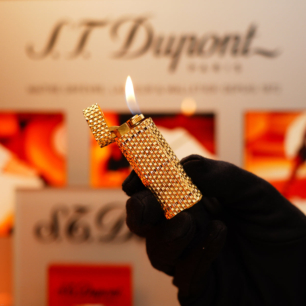 Vintage 1970 Rare Cartier Solid 18k italian Gold Basket with 750 Hallmark Lighter