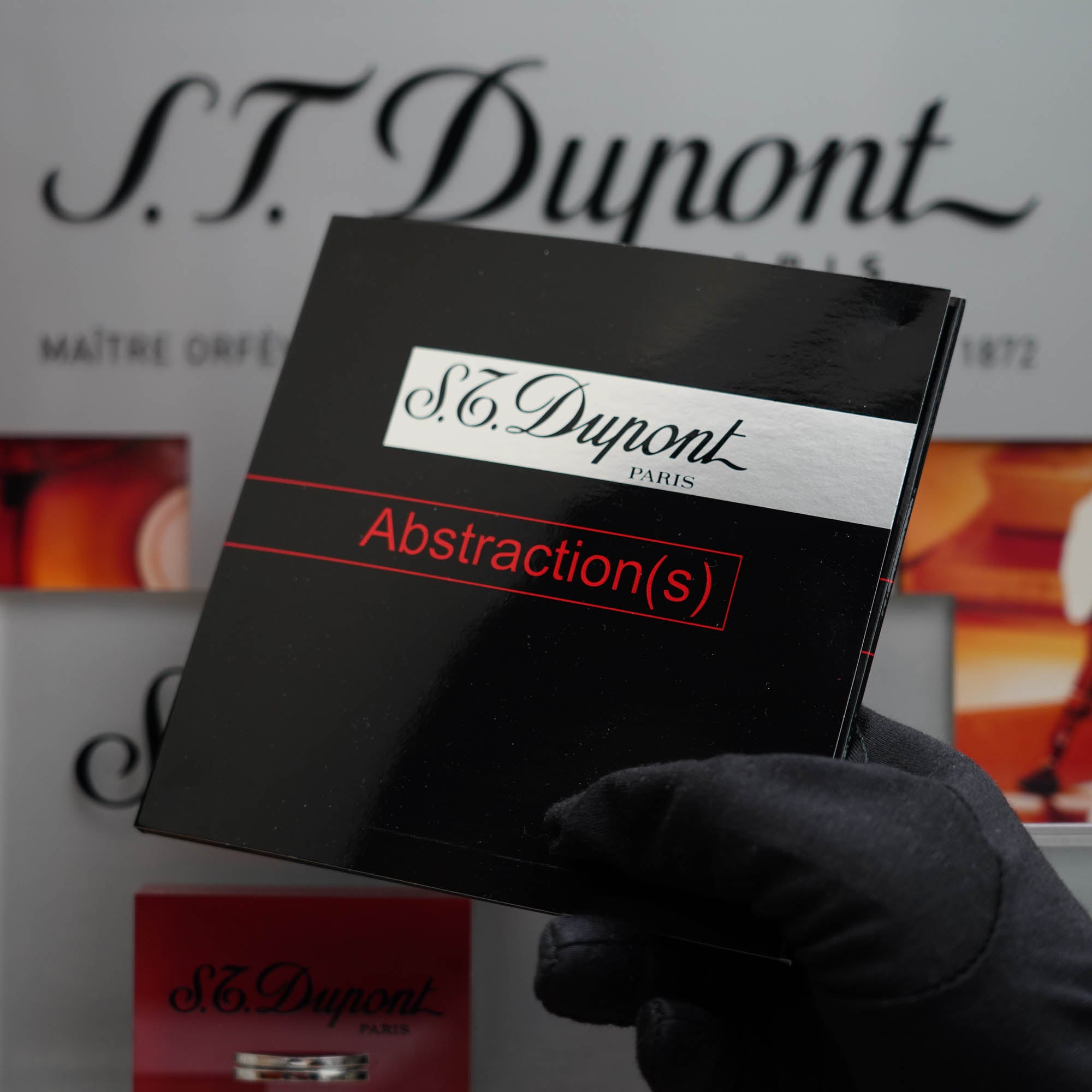 Vintage 1990 St Dupont Abstraction Limited to 2500 Heavy Palladium Finish Ligne 2 Black Lacquer Lighter