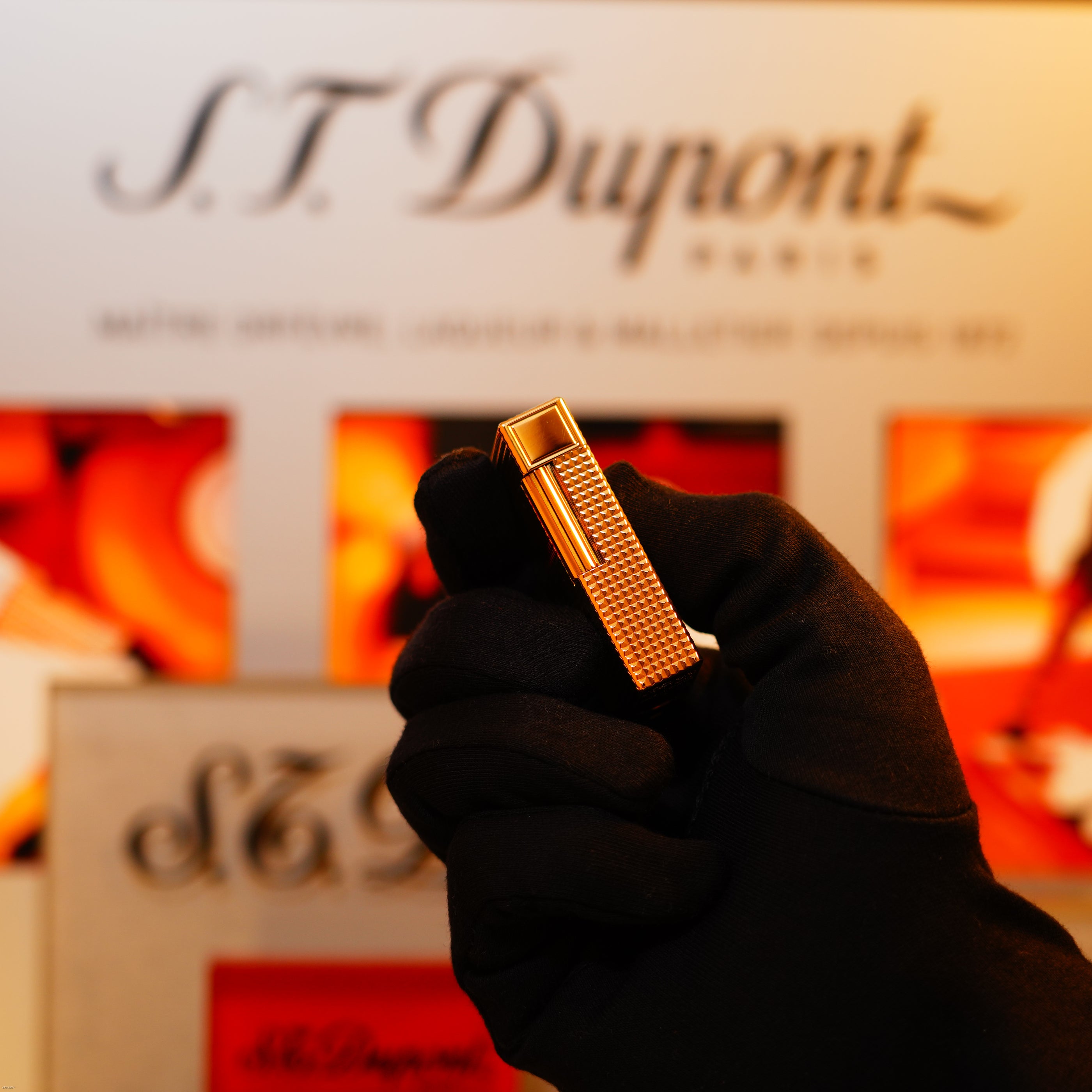 Vintage October 1990 S.T. Dupont Ligne 1 iconic Diamond Head Pattern Lighter – NOS Full Set