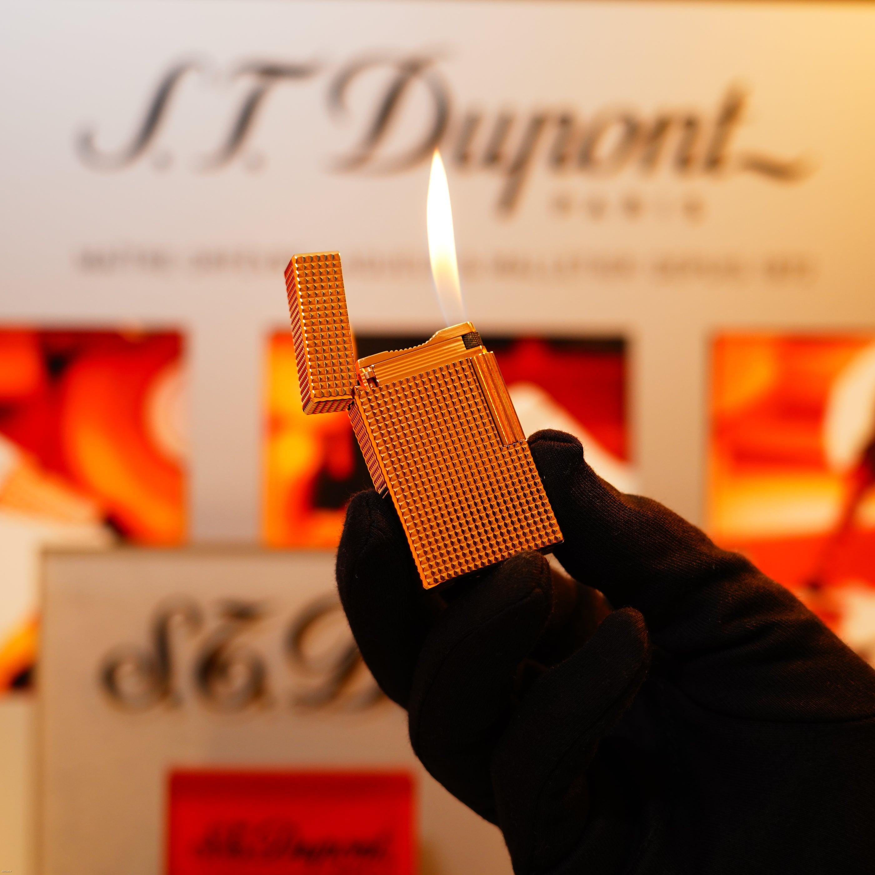 Vintage October 1990 S.T. Dupont Ligne 1 iconic Diamond Head Pattern Lighter – NOS Full Set