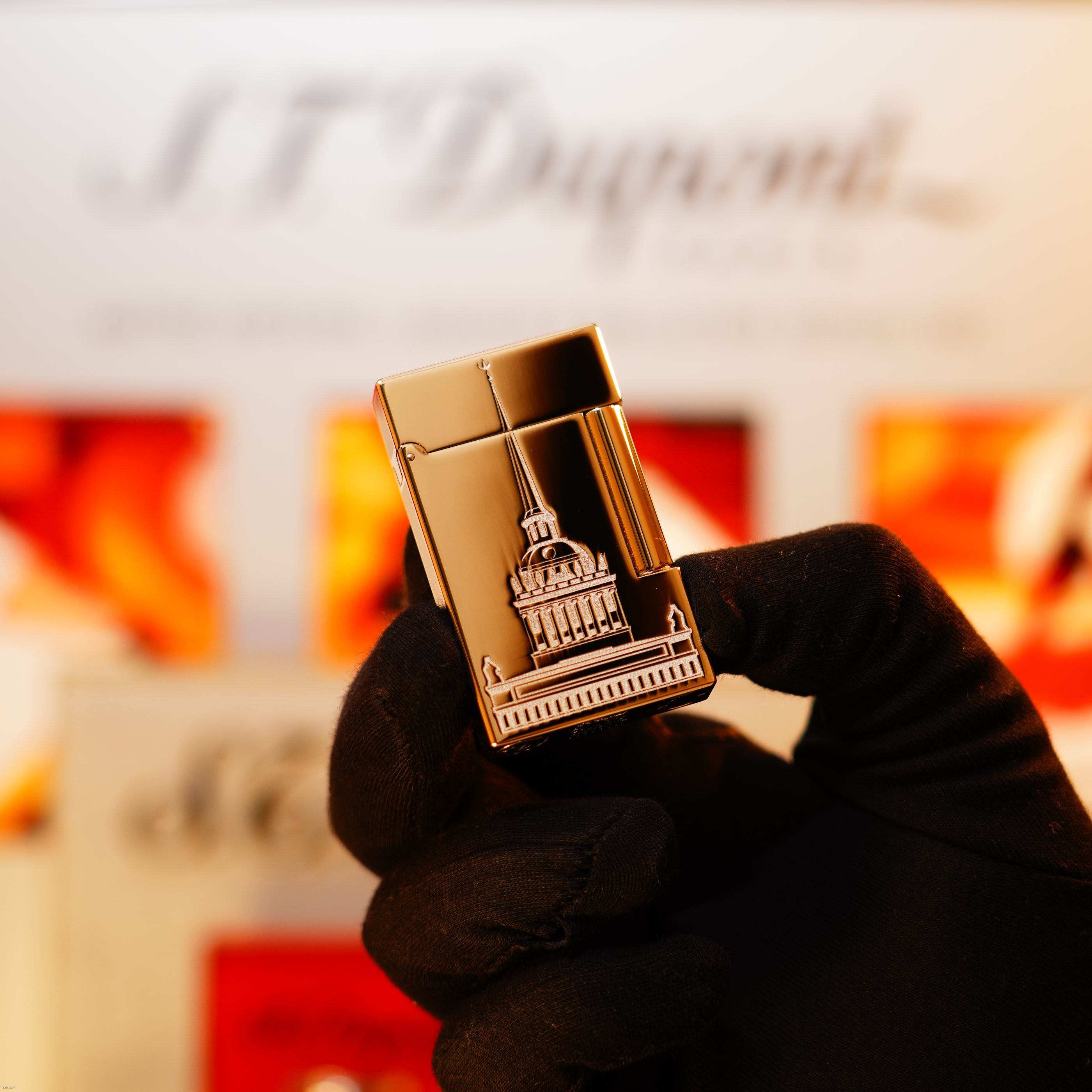Vintage 2003 S.T. Dupont Ligne 2 Large “Saint Petersburg” Limited Edition Heavy Platinum Lighter – 1 of 300 Full Set “cling” sound