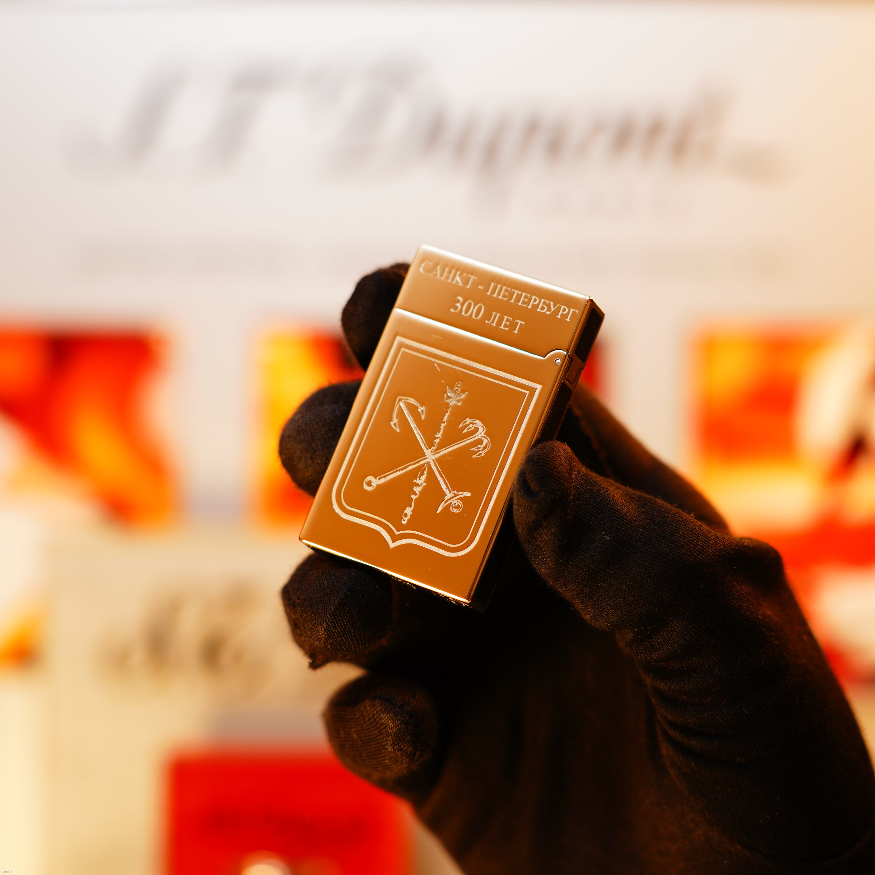 Vintage 2003 S.T. Dupont Ligne 2 Large “Saint Petersburg” Limited Edition Heavy Platinum Lighter – 1 of 300 Full Set “cling” sound