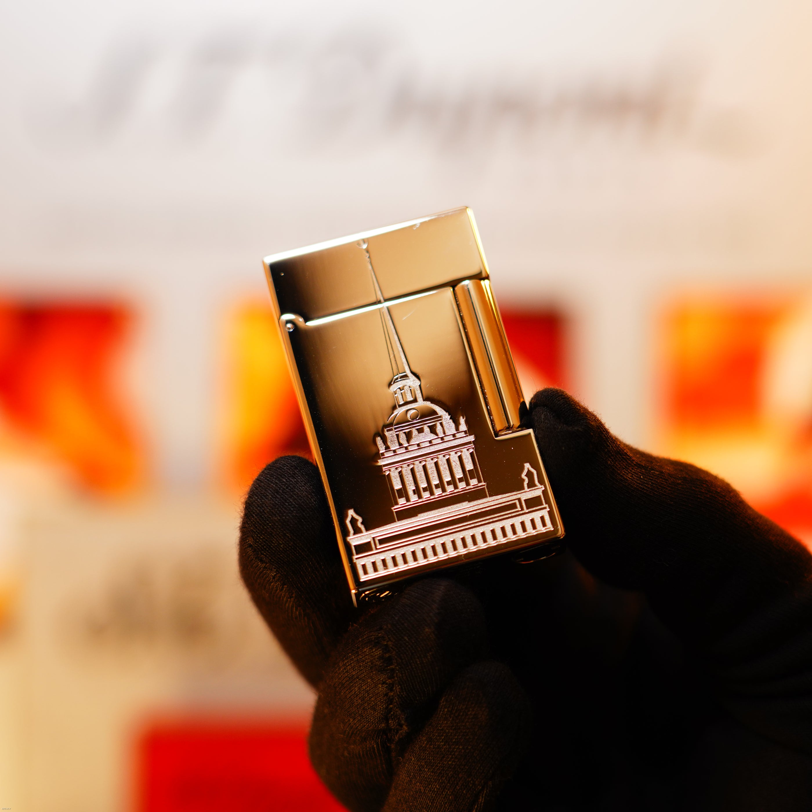 Vintage 2003 S.T. Dupont Ligne 2 Large “Saint Petersburg” Limited Edition Heavy Platinum Lighter – 1 of 300 Full Set “cling” sound