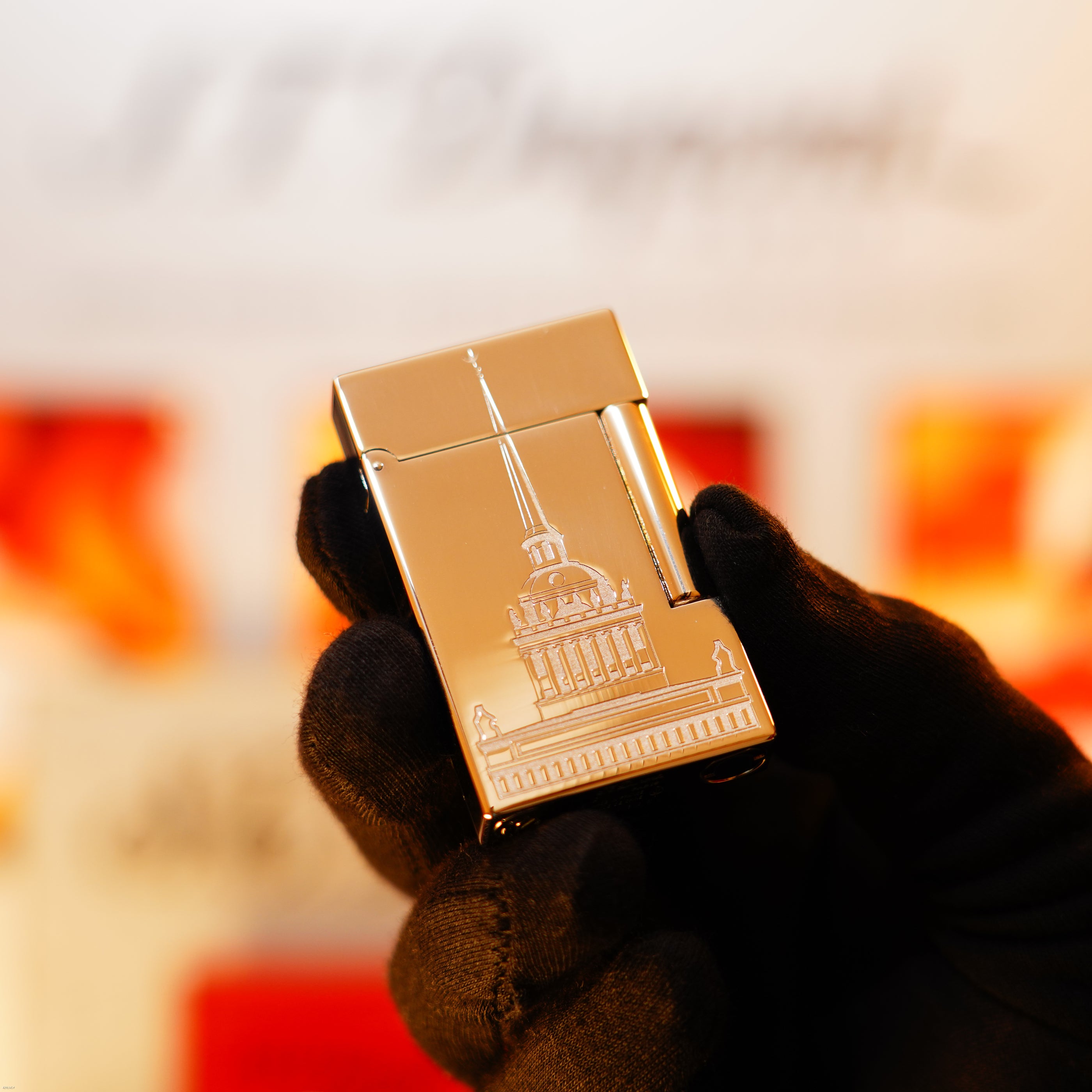 Vintage 2003 S.T. Dupont Ligne 2 Large “Saint Petersburg” Limited Edition Heavy Platinum Lighter – 1 of 300 Full Set “cling” sound