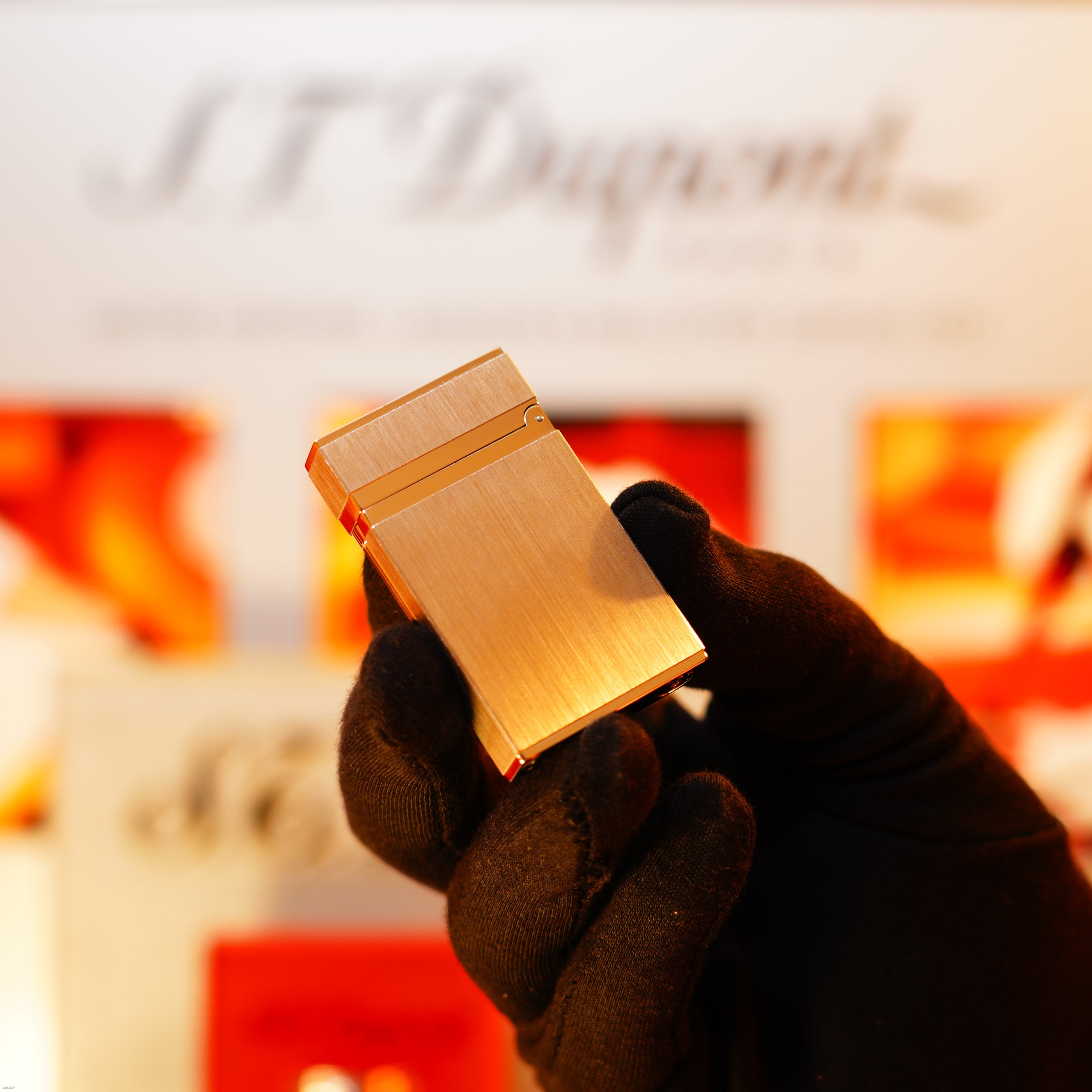 Vintage 1990 S.T. Dupont Montparnasse Ligne 2 Large Platinum Finish Lighter “Cling Sound”