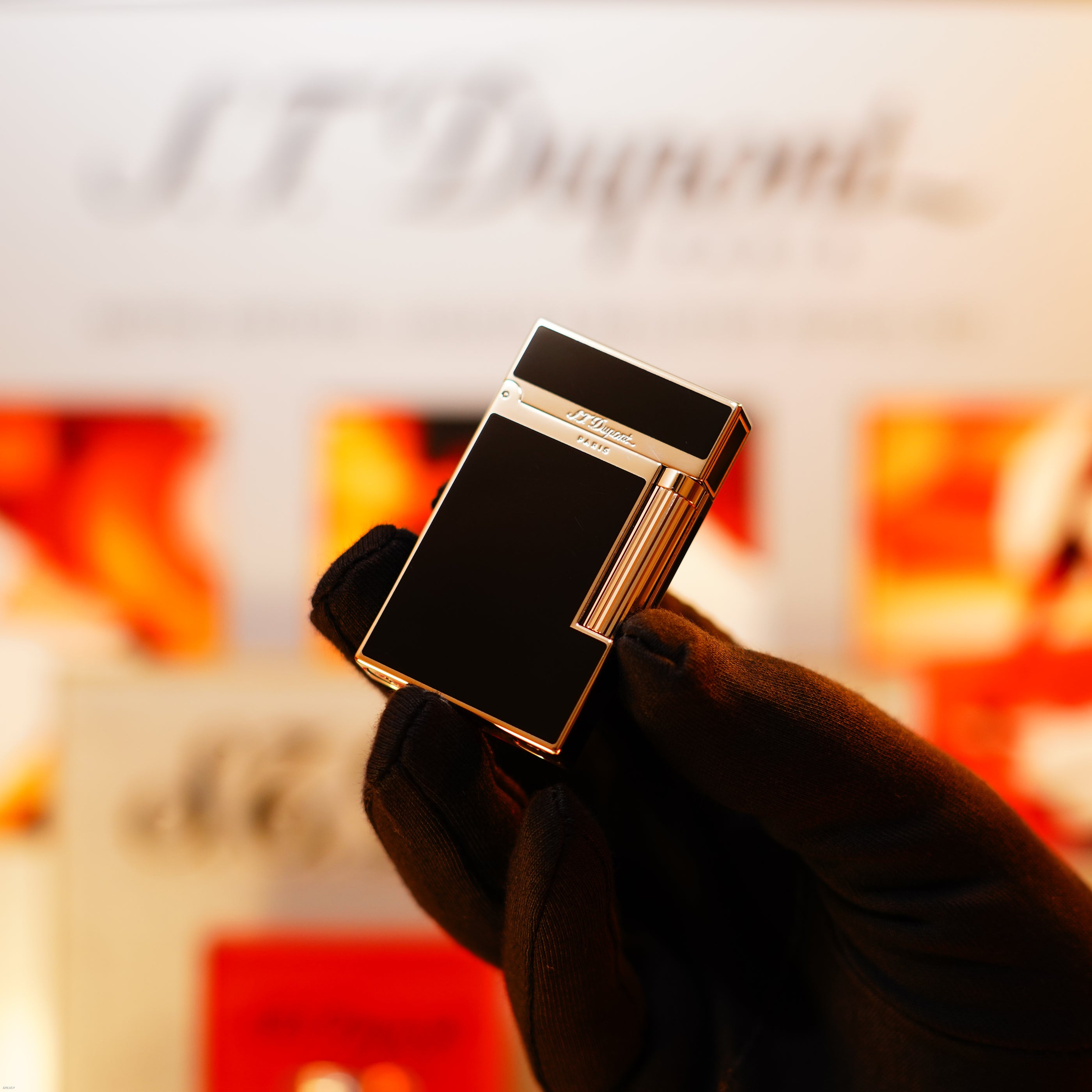 Vintage 1990 S.T. Dupont Ligne 2 Montparnasse Dual Flame Heavy Palladium Finish Lighter – Natural Black Lacquer
