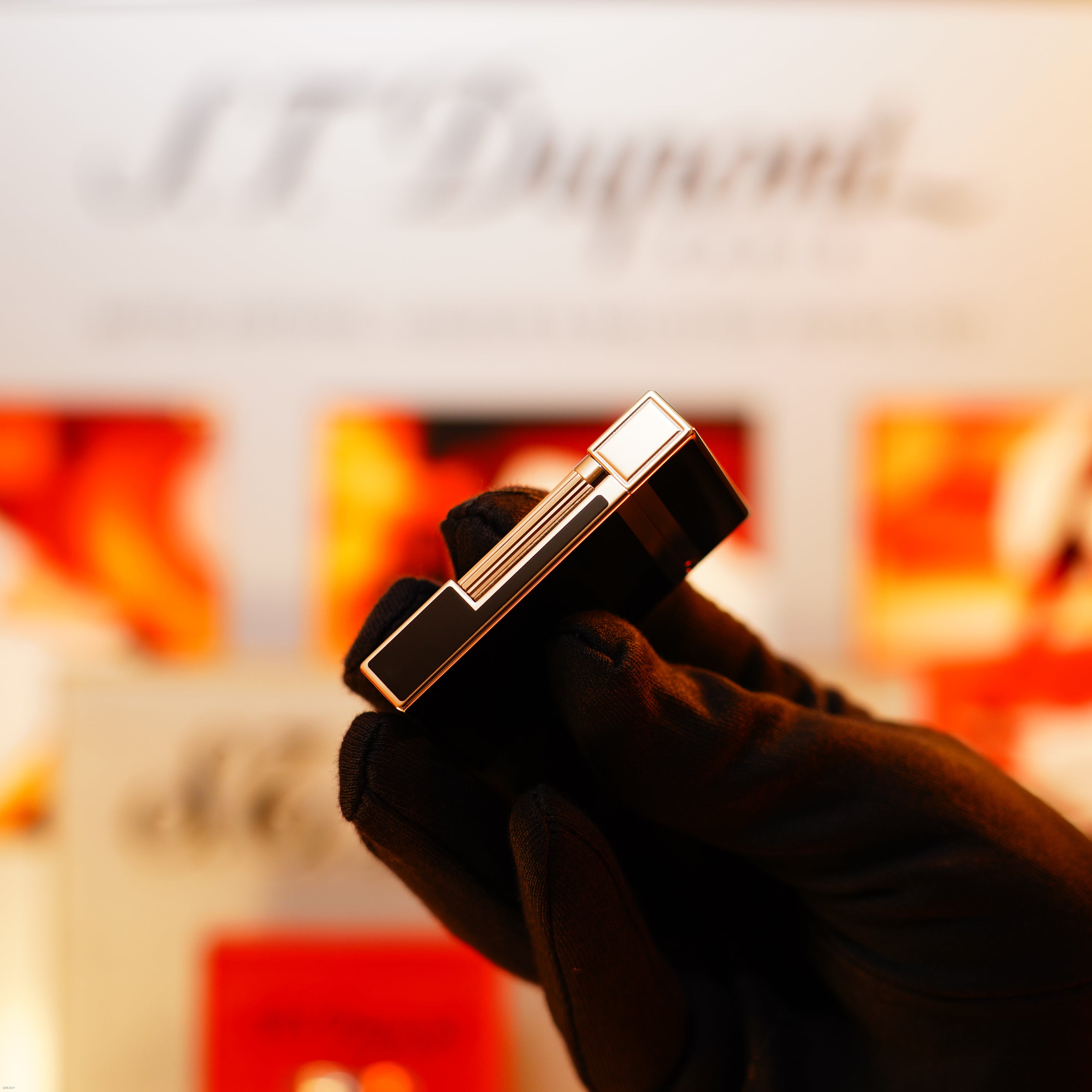 Vintage 1990 S.T. Dupont Ligne 2 Montparnasse Dual Flame Heavy Palladium Finish Lighter – Natural Black Lacquer