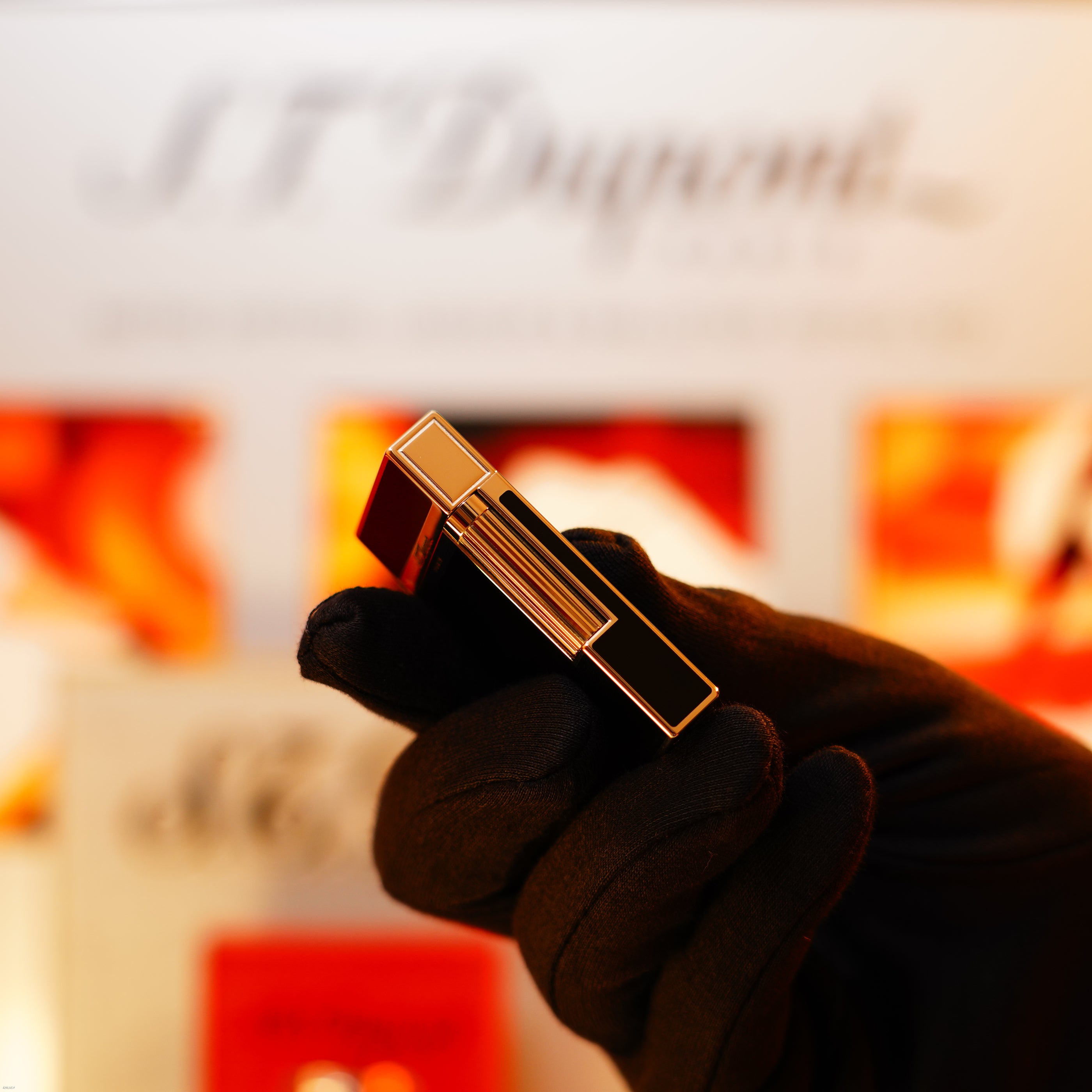 Vintage 1990 S.T. Dupont Ligne 2 Montparnasse Dual Flame Heavy Palladium Finish Lighter – Natural Black Lacquer