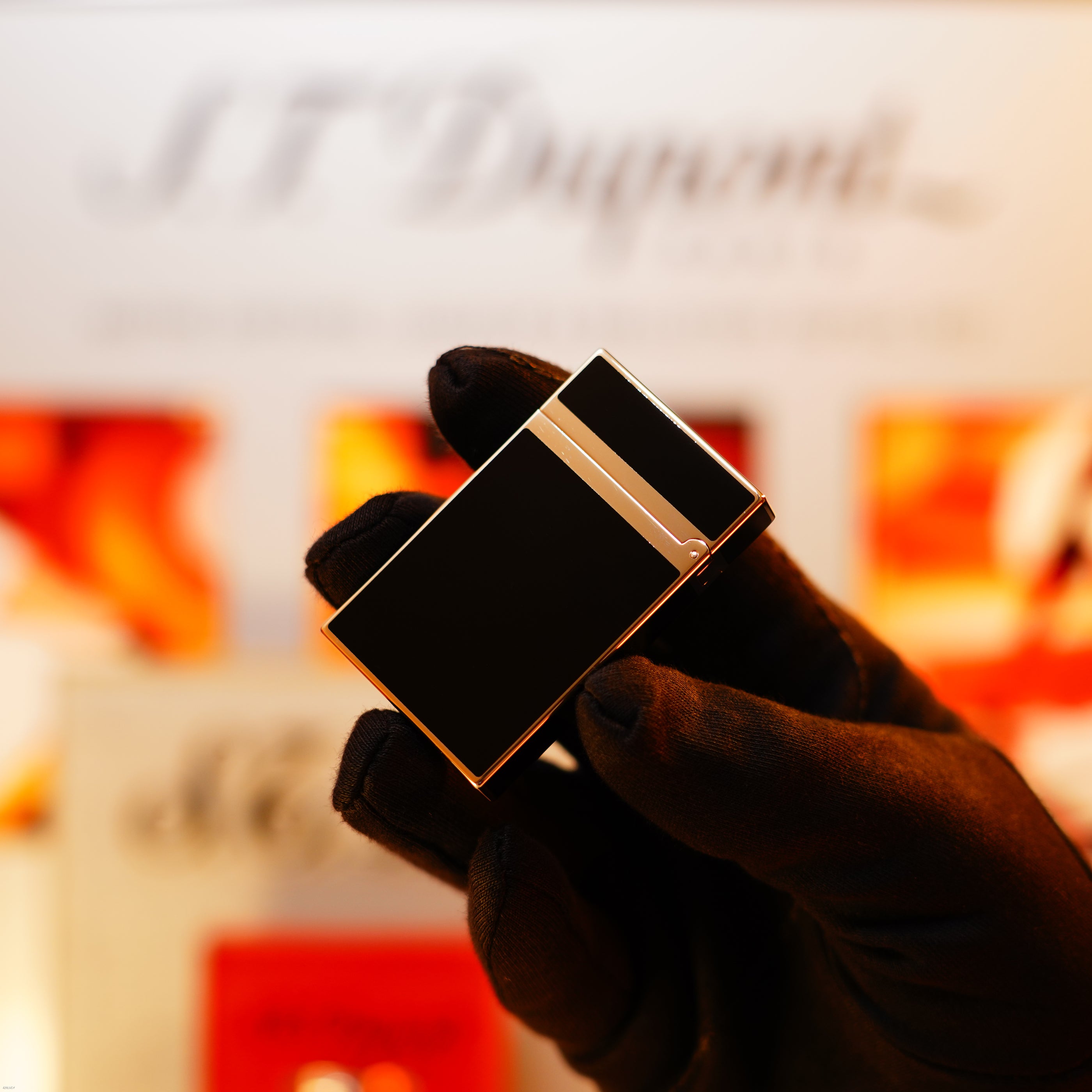 Vintage 1990 S.T. Dupont Ligne 2 Montparnasse Dual Flame Heavy Palladium Finish Lighter – Natural Black Lacquer