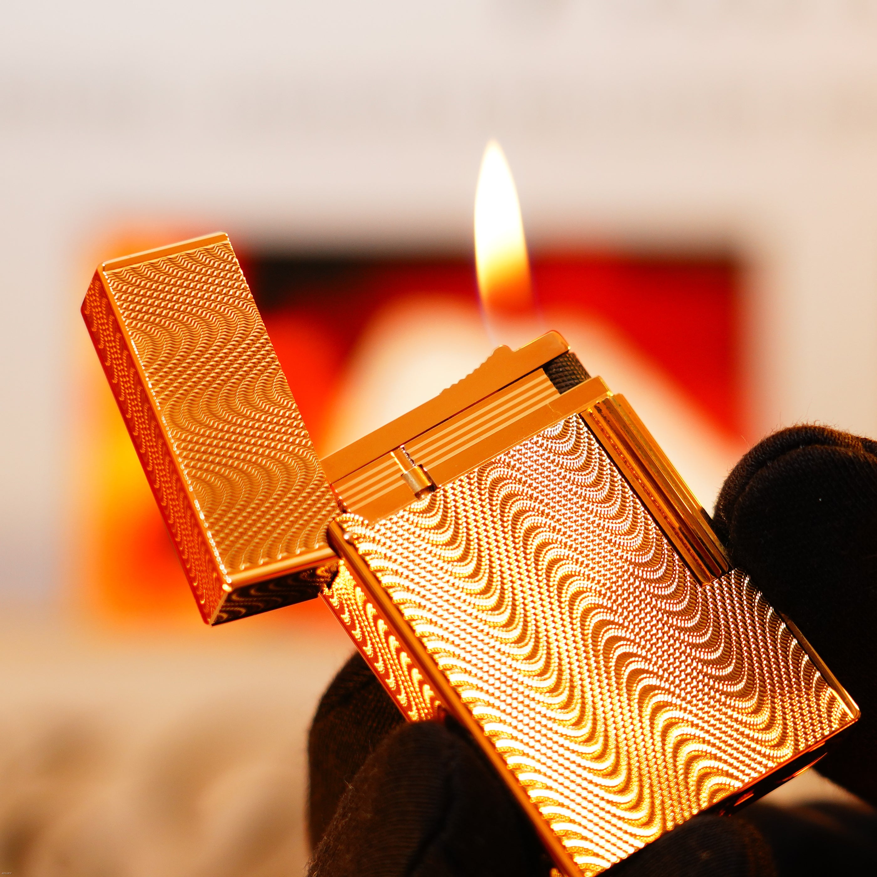 Vintage 1993 S.T. Dupont Ligne 2 Medium rare “Guilloché” Lighter - Original 1993 Invoice & Signed Documents