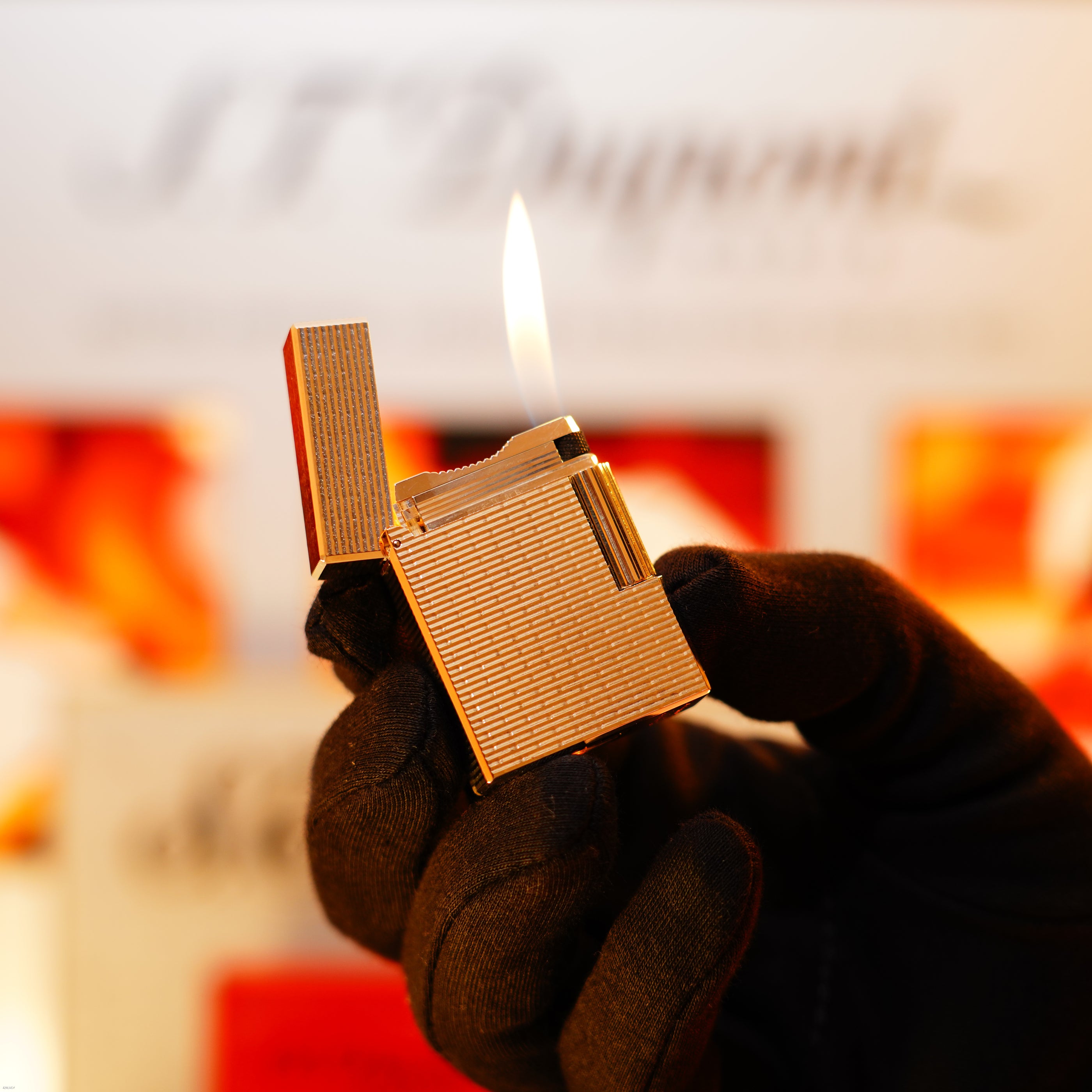 Vintage 1990 S.T. Dupont Ligne 1 Heavy Silver Finish Short “3D Guilloché” Lighter – Mixed Stripe & Dot Relief Pattern
