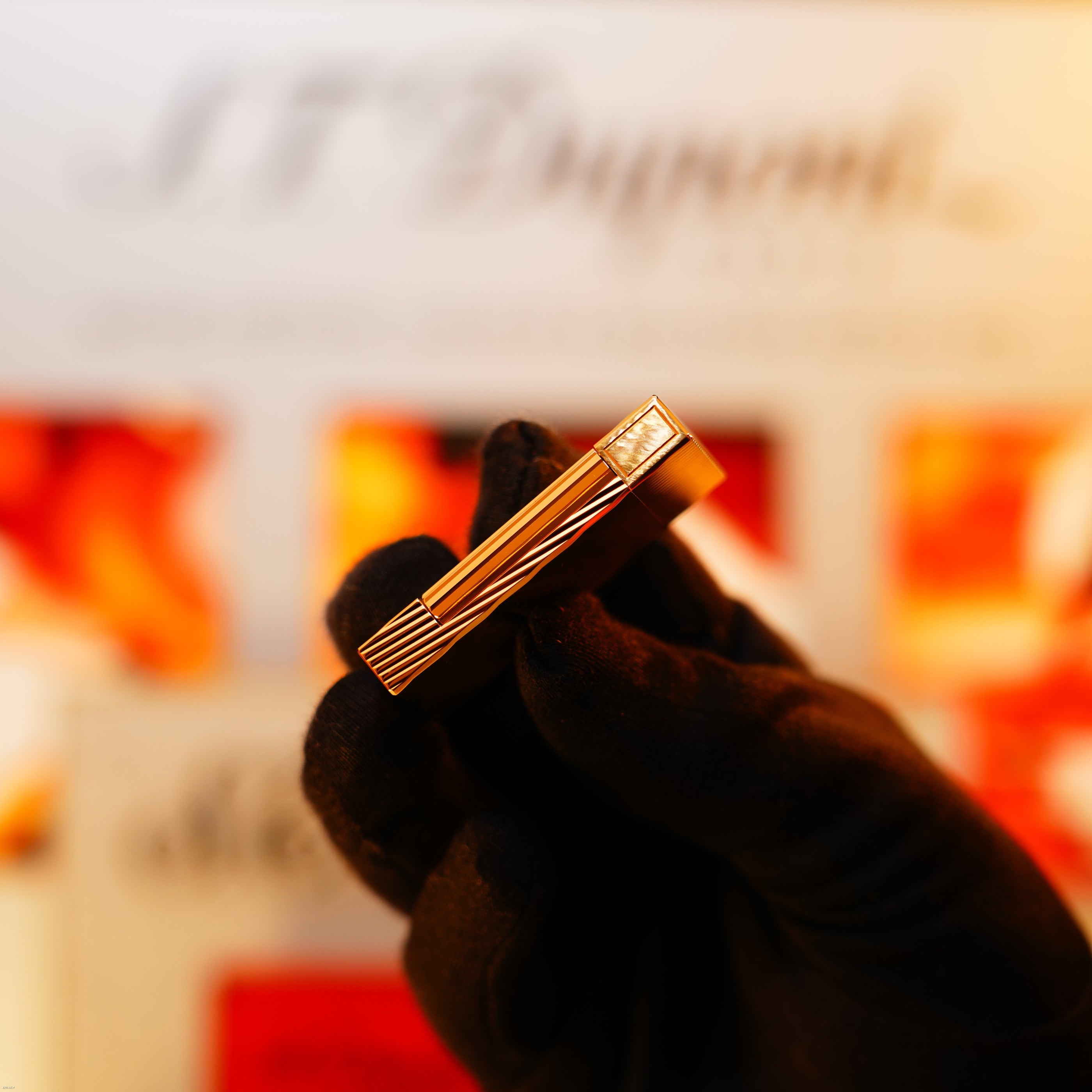 Vintage 1991 S.T. Dupont Ligne D Heavy 18k Gold finish Lighter