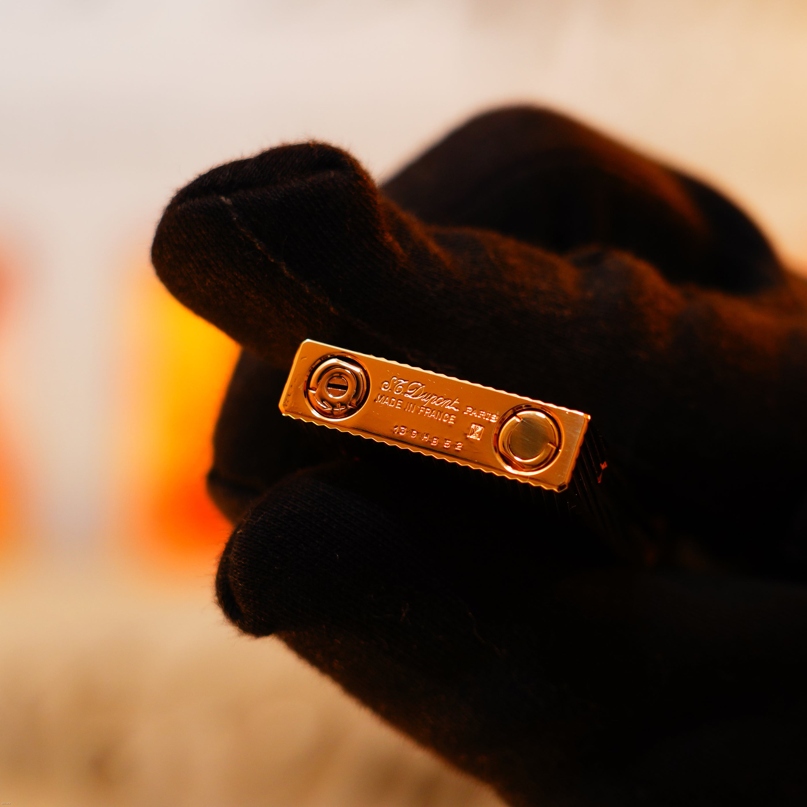 Vintage 1991 S.T. Dupont Ligne D Heavy 18k Gold finish Lighter