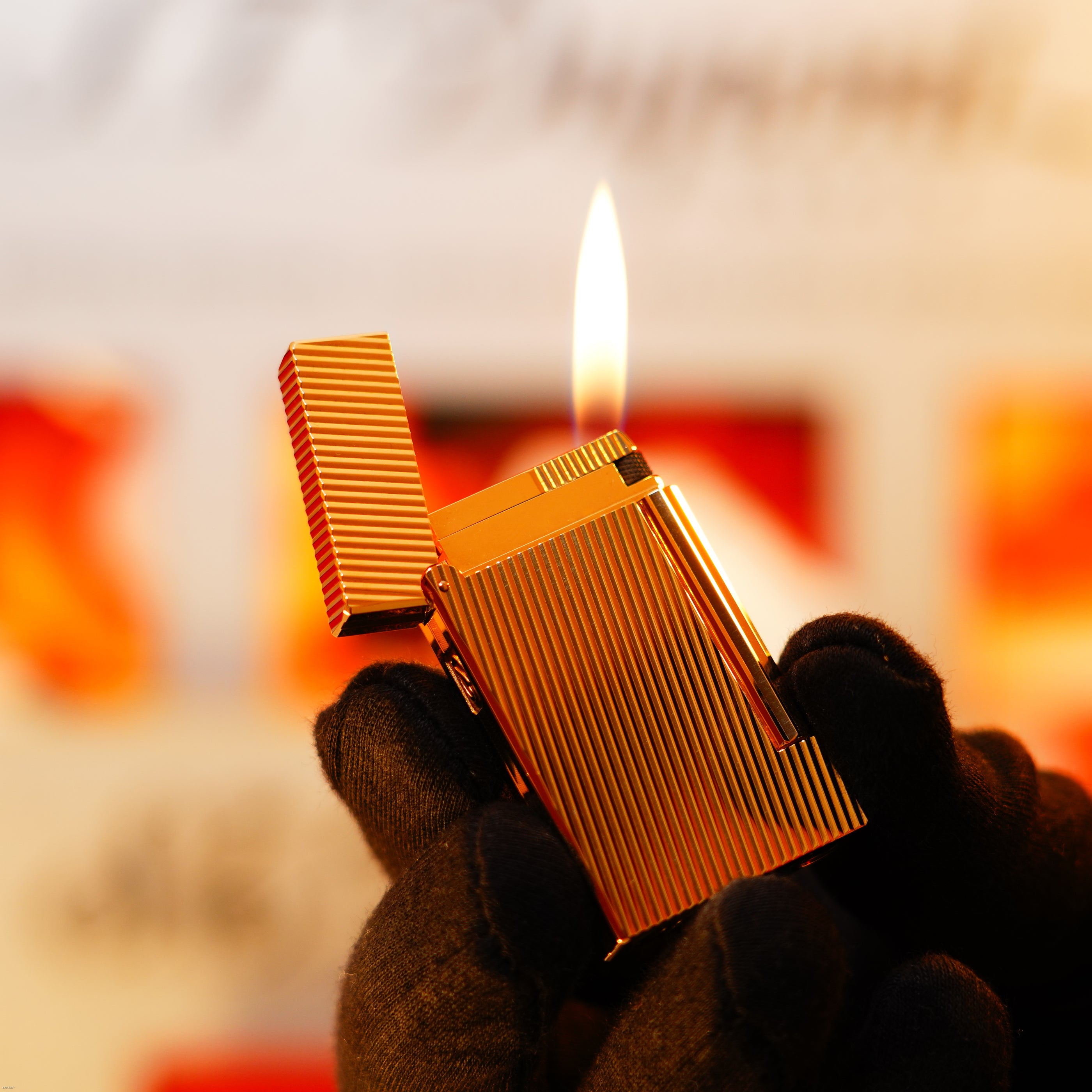 Vintage 1991 S.T. Dupont Ligne D Heavy 18k Gold finish Lighter