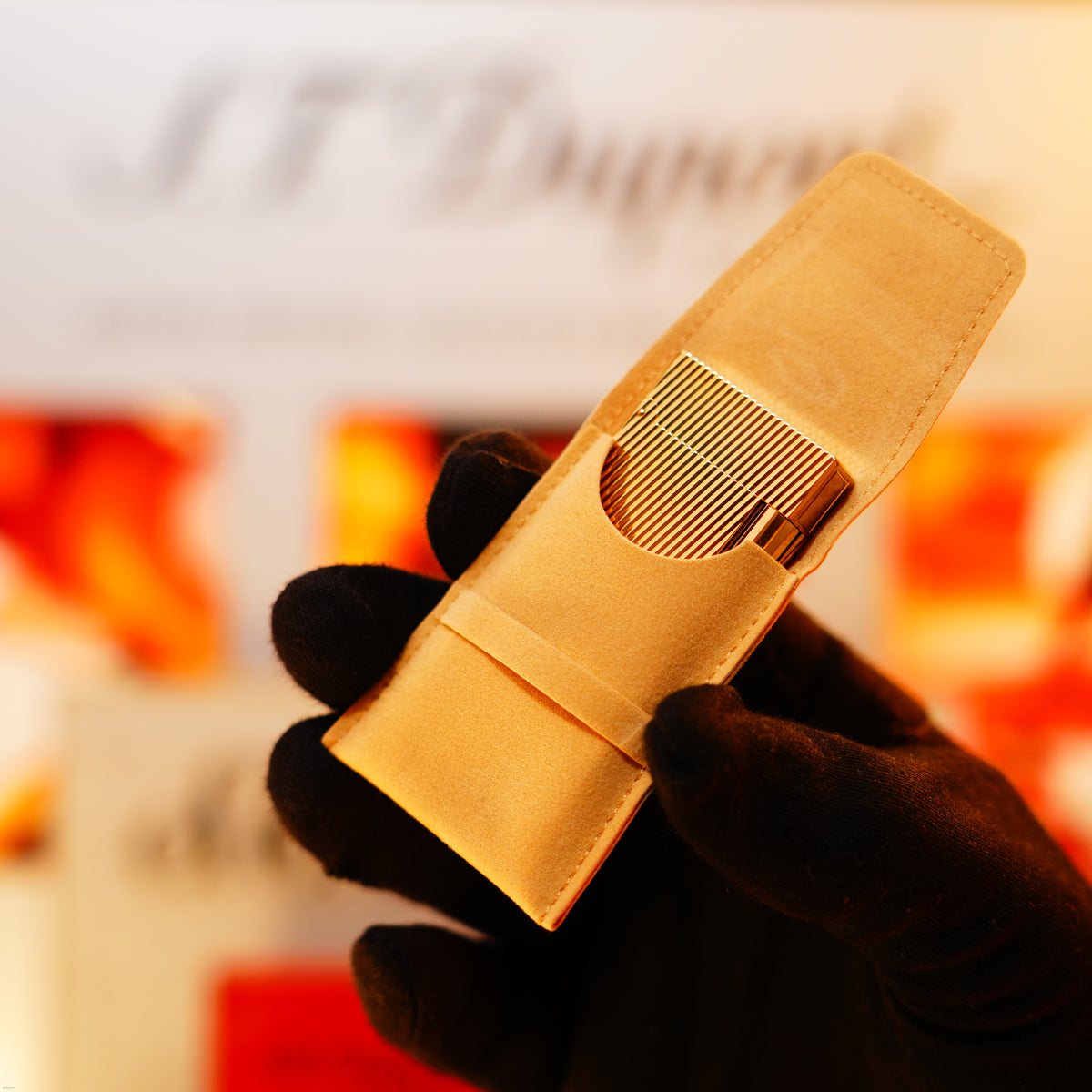 Vintage 1991 S.T. Dupont Ligne D Heavy 18k Gold finish Lighter