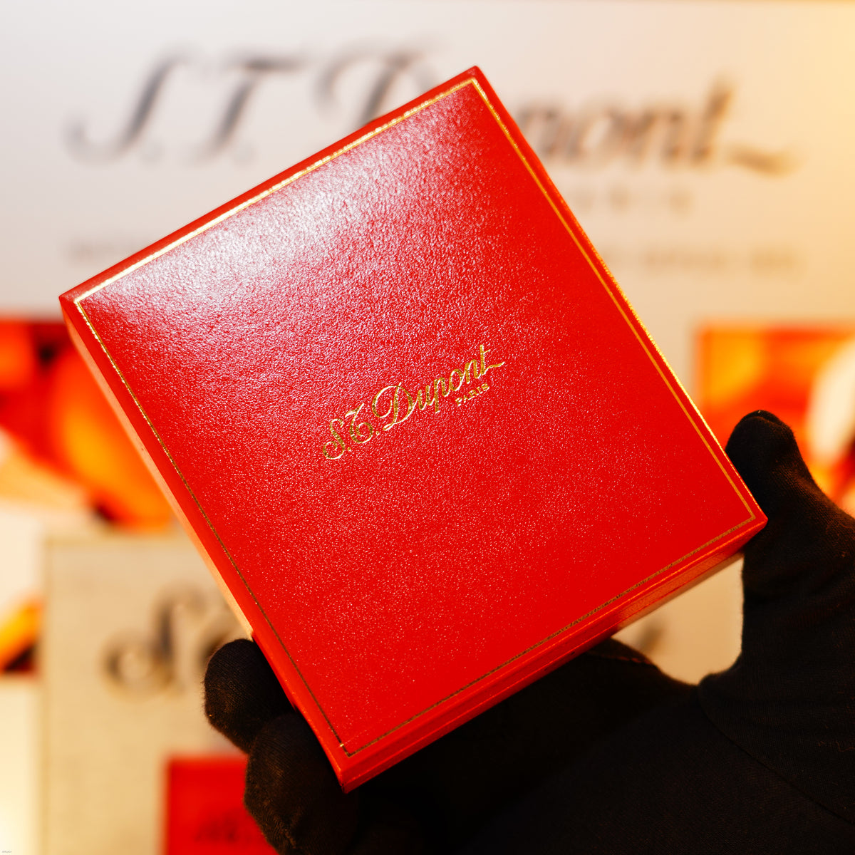 Vintage 1991 S.T. Dupont Ligne D Lighter – Rare 20‑Micron Gold‑Plated Early Model, New Old Stock with Signed Papers & Leather Case, Full Set